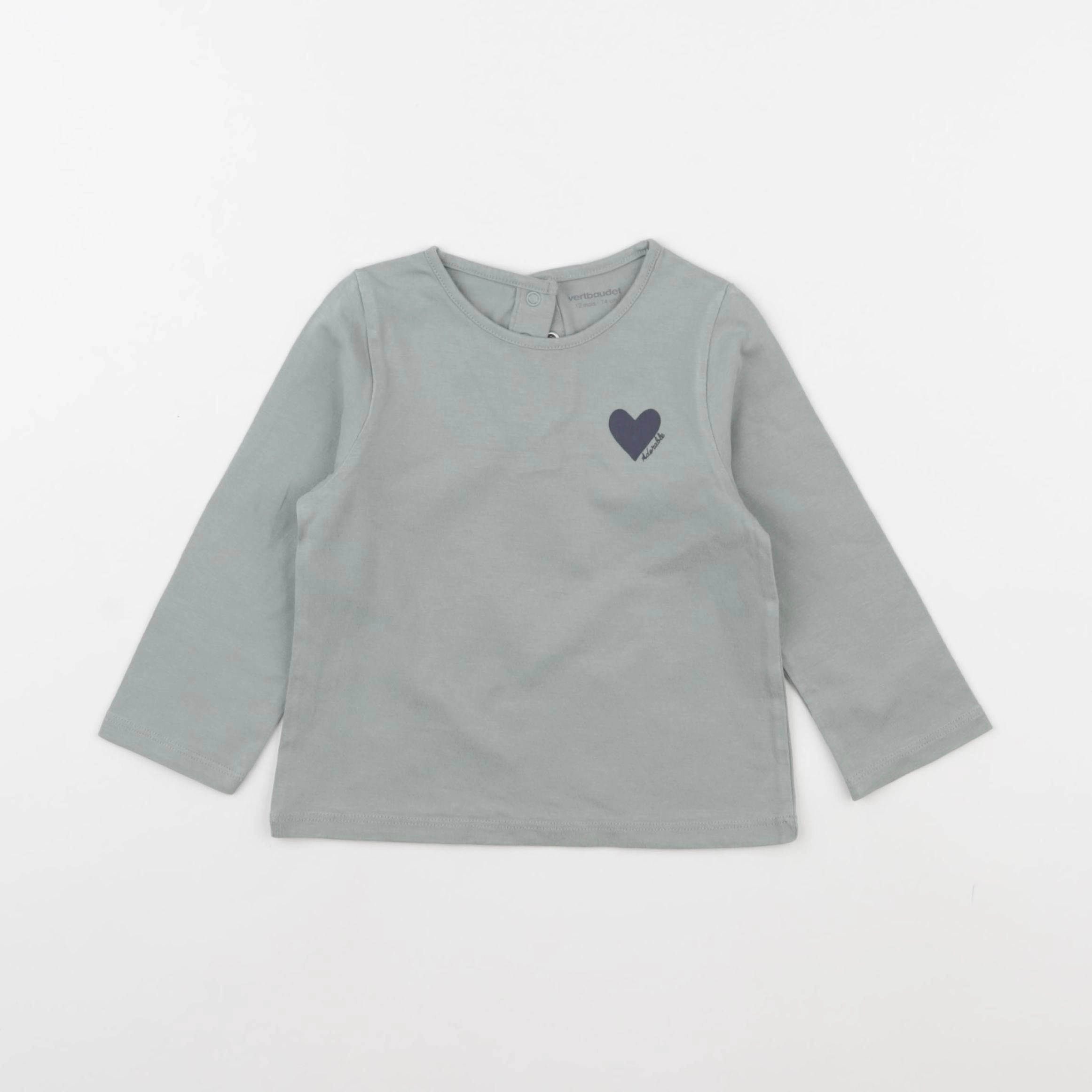 Vertbaudet - tee-shirt vert - 12 mois