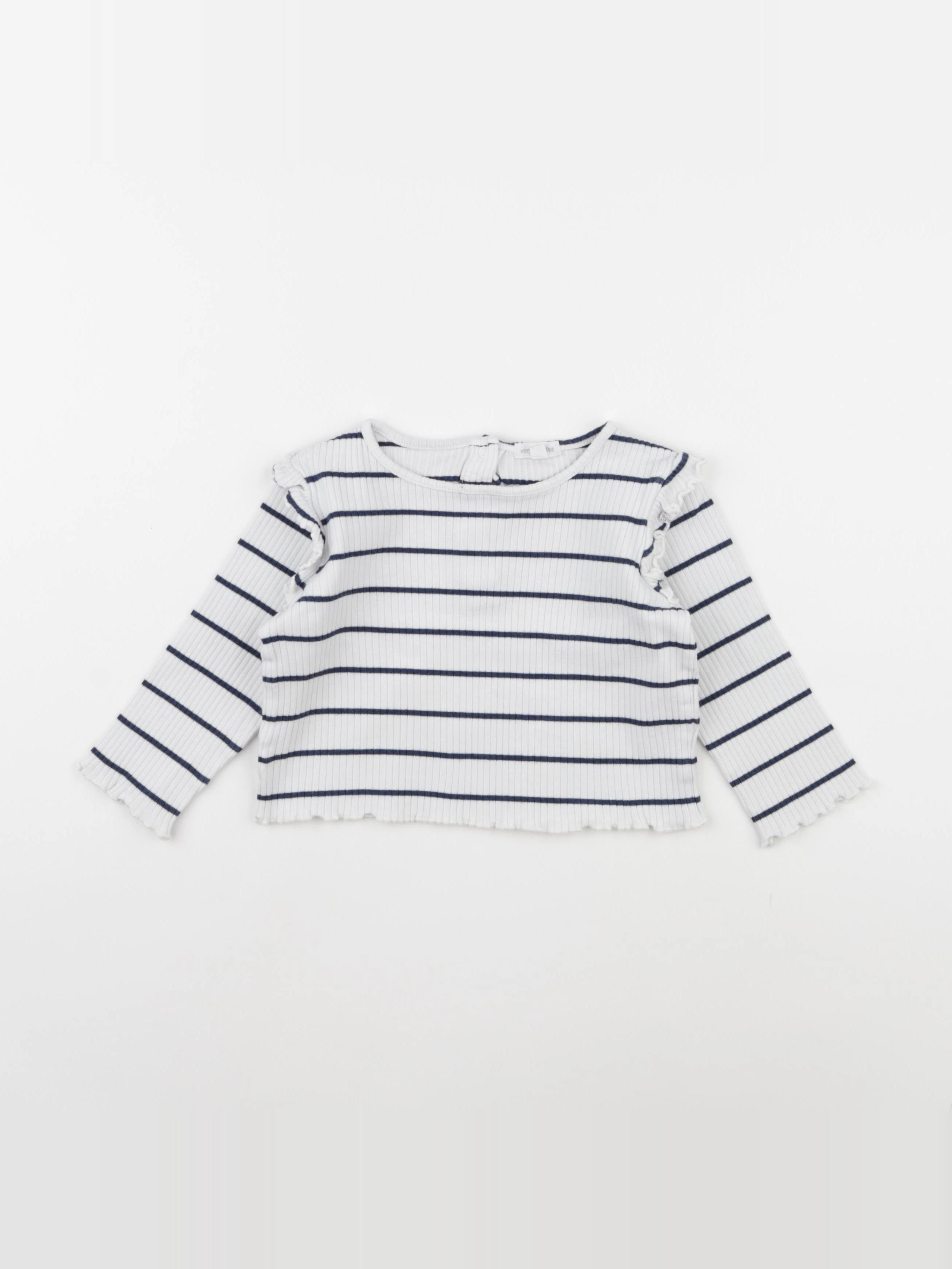 Vertbaudet - tee-shirt blanc, noir - 18 mois