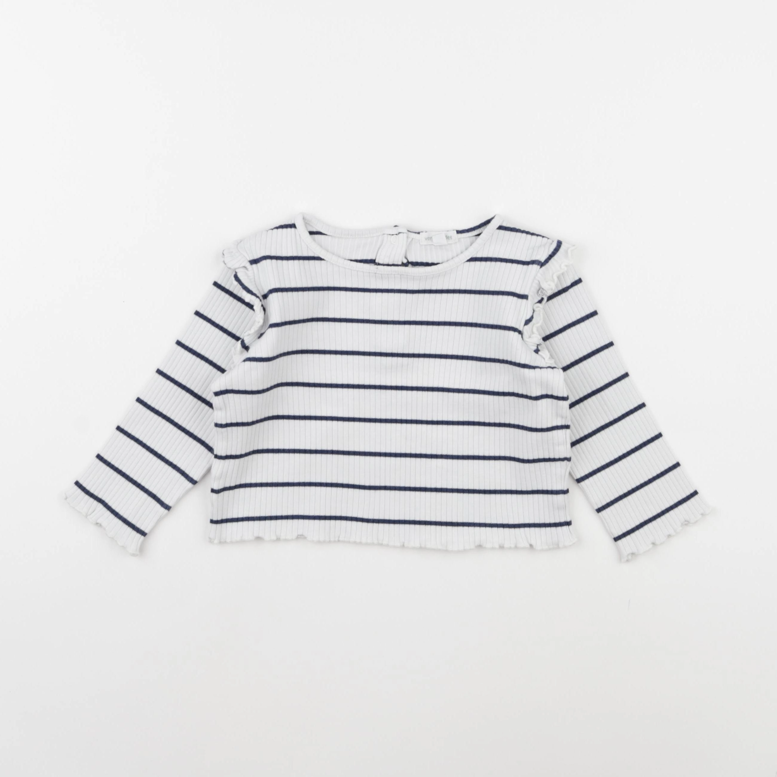 Vertbaudet - tee-shirt blanc, noir - 18 mois