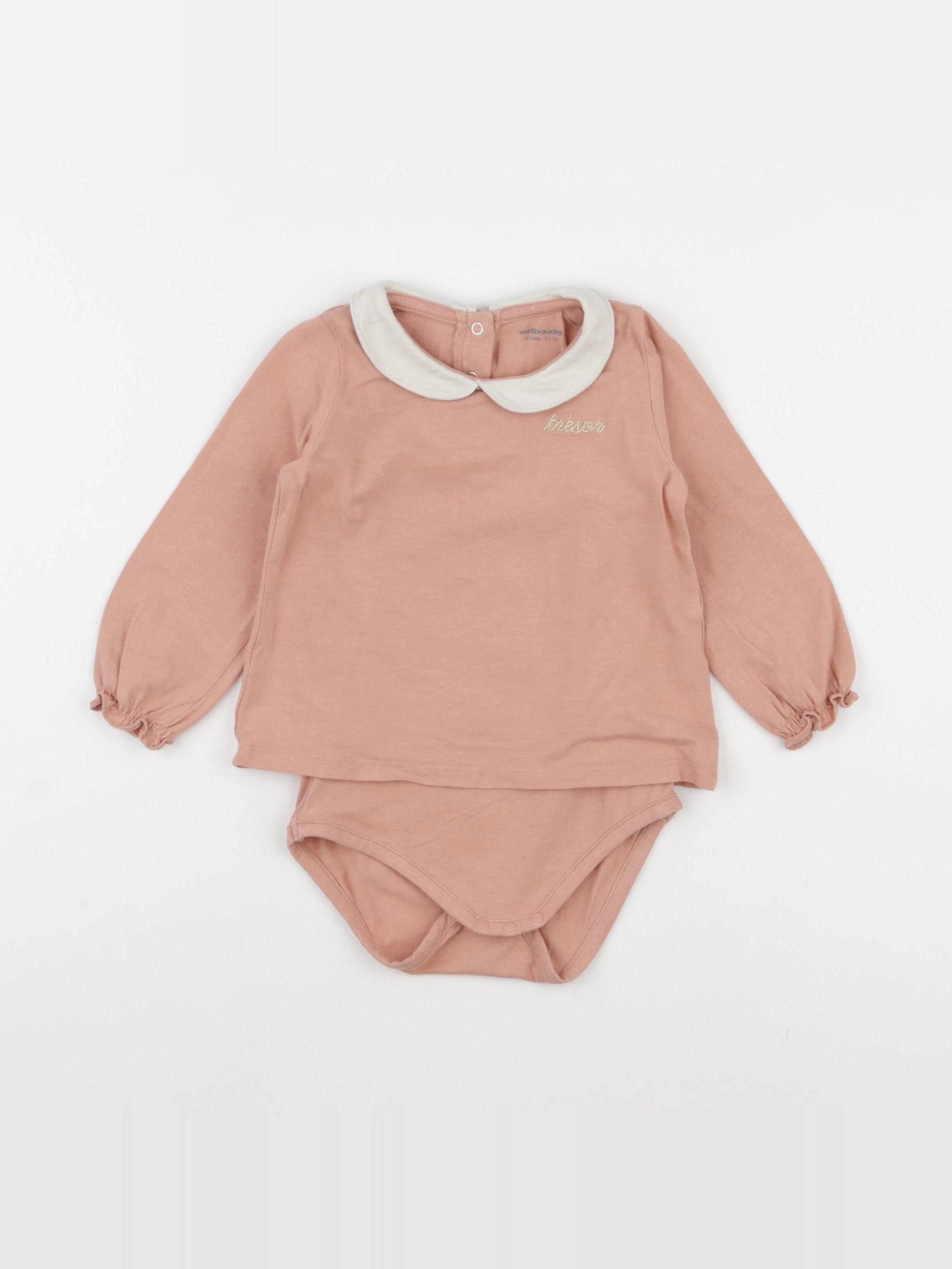 Vertbaudet - body tee-shirt rose - 18 mois