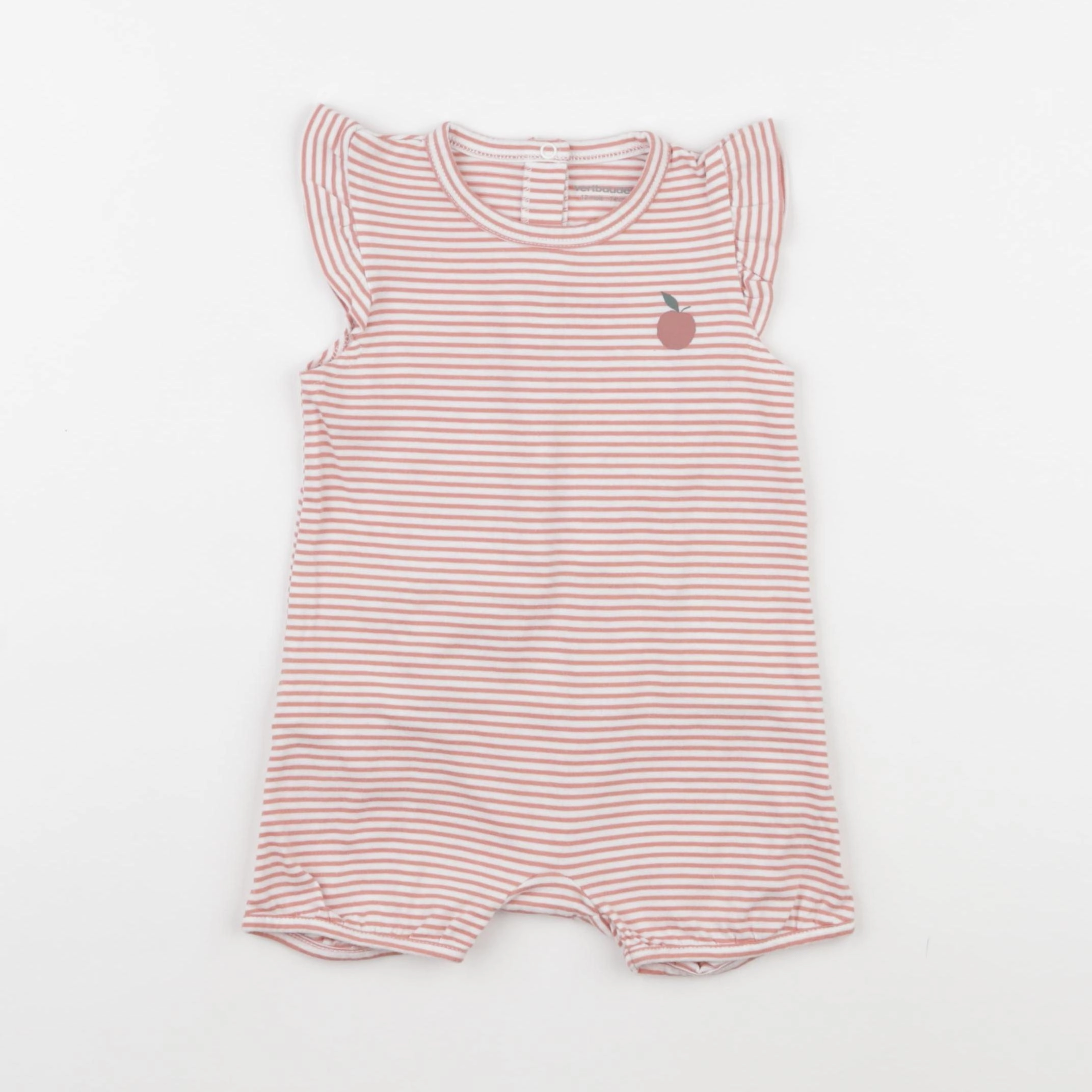 Vertbaudet - pyjama coton rose, blanc - 12 mois
