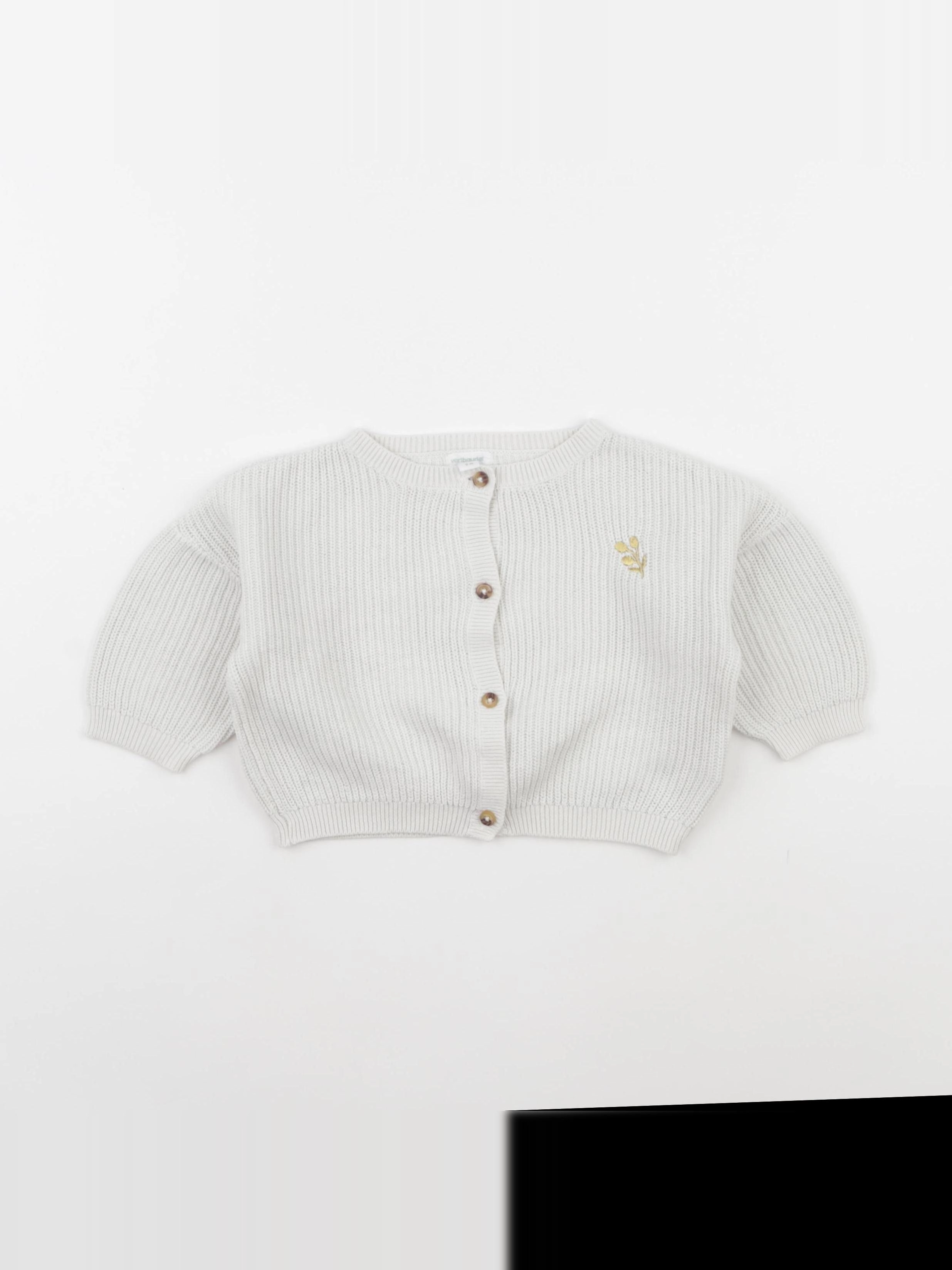 Vertbaudet - gilet blanc - 9 mois