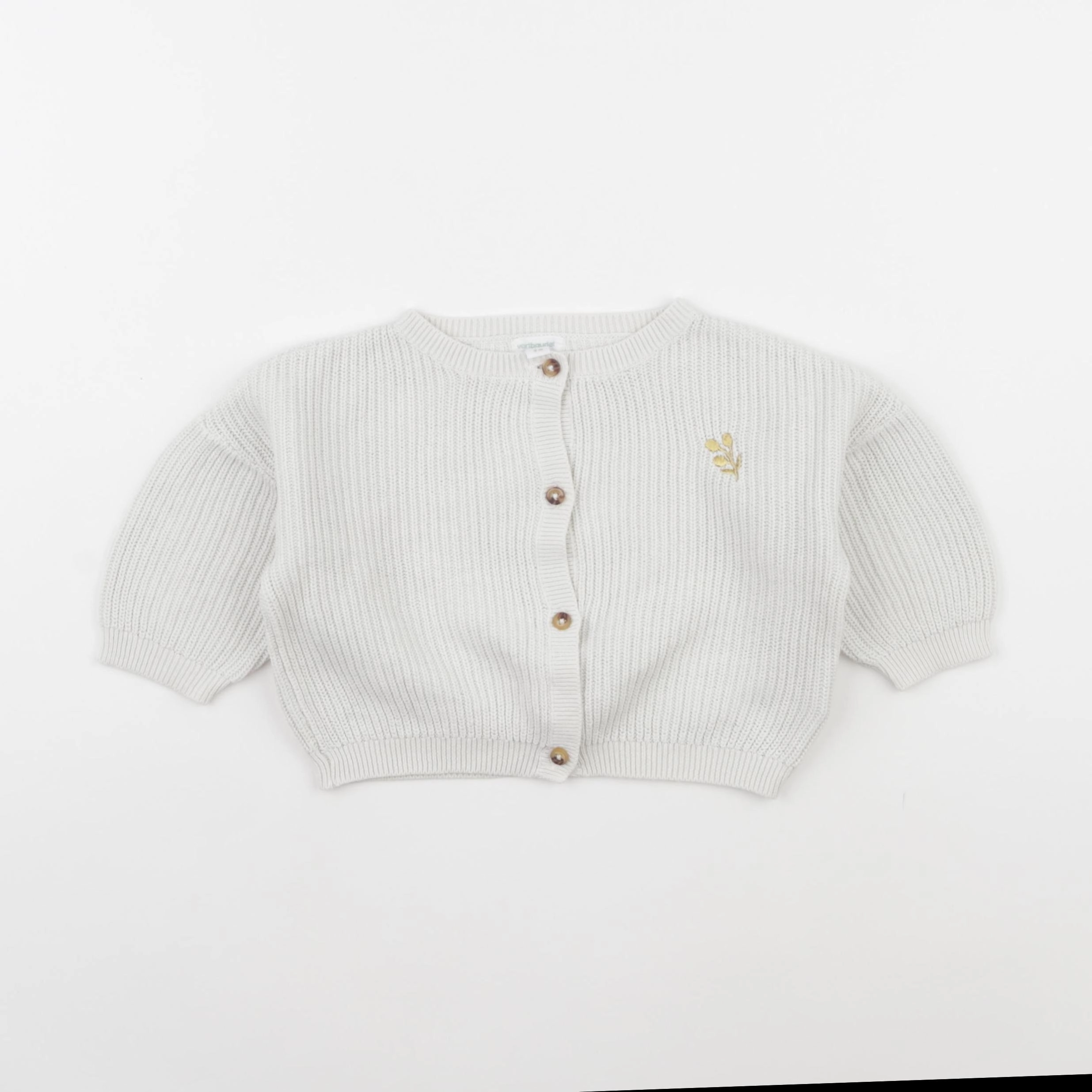 Vertbaudet - gilet blanc - 9 mois