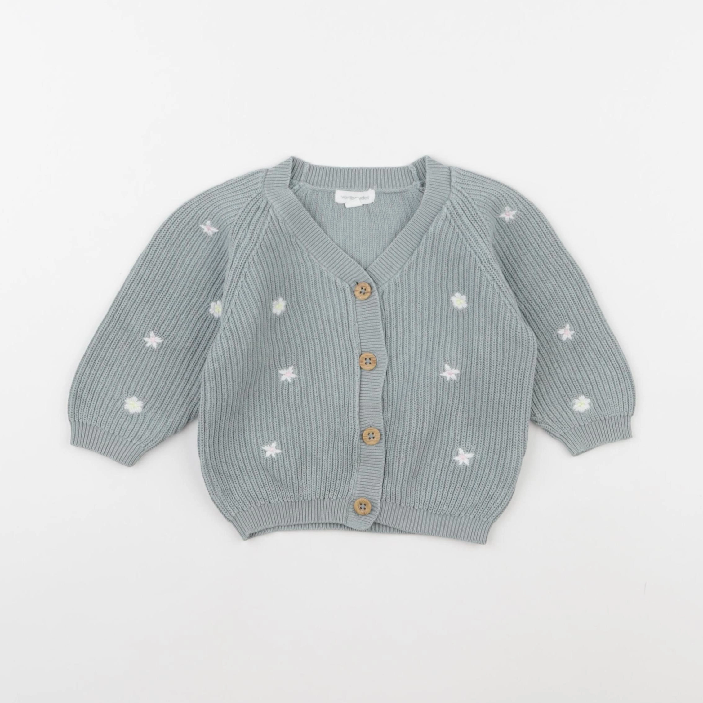 Vertbaudet - gilet vert - 9 mois