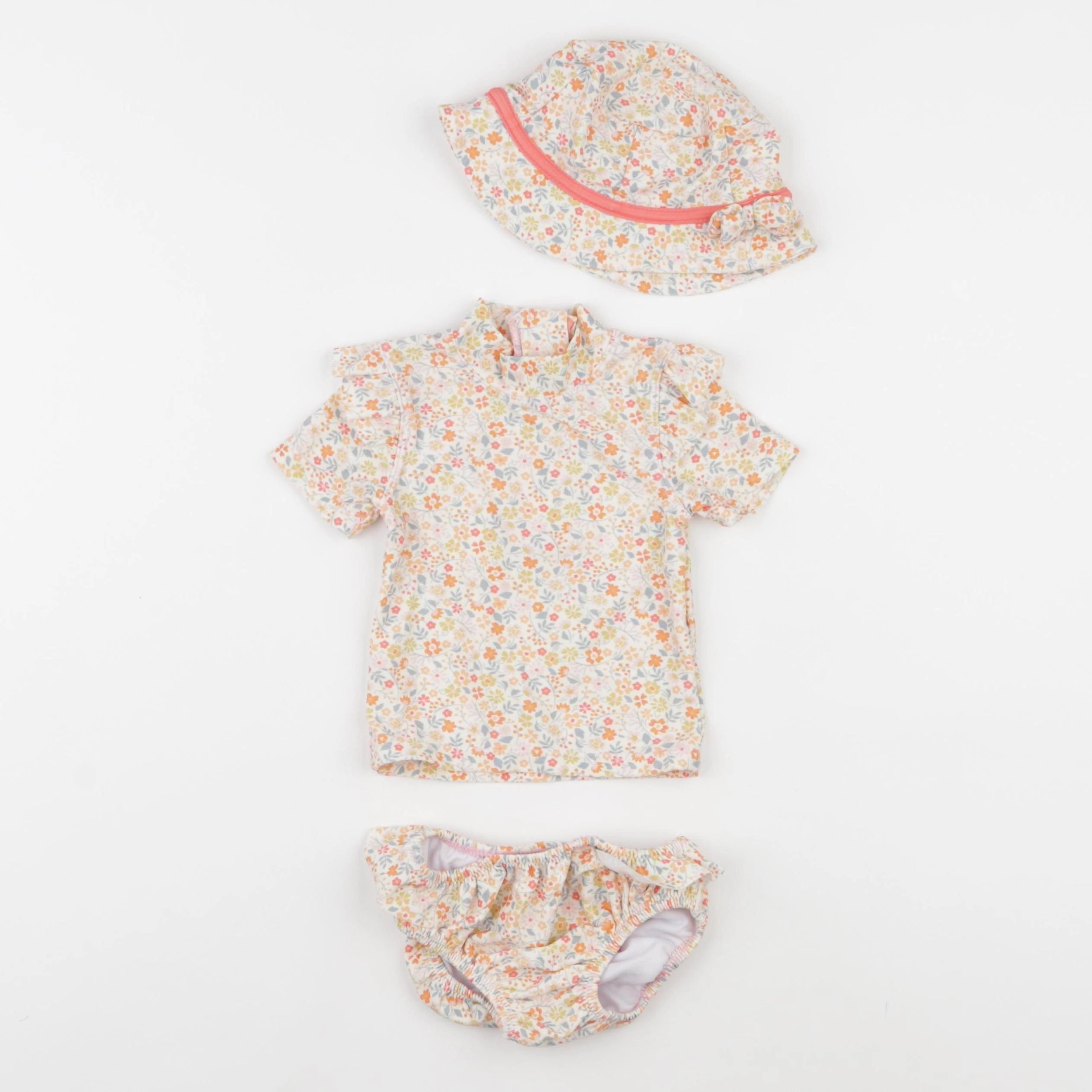 Vertbaudet - ensemble de bain orange - 3 mois