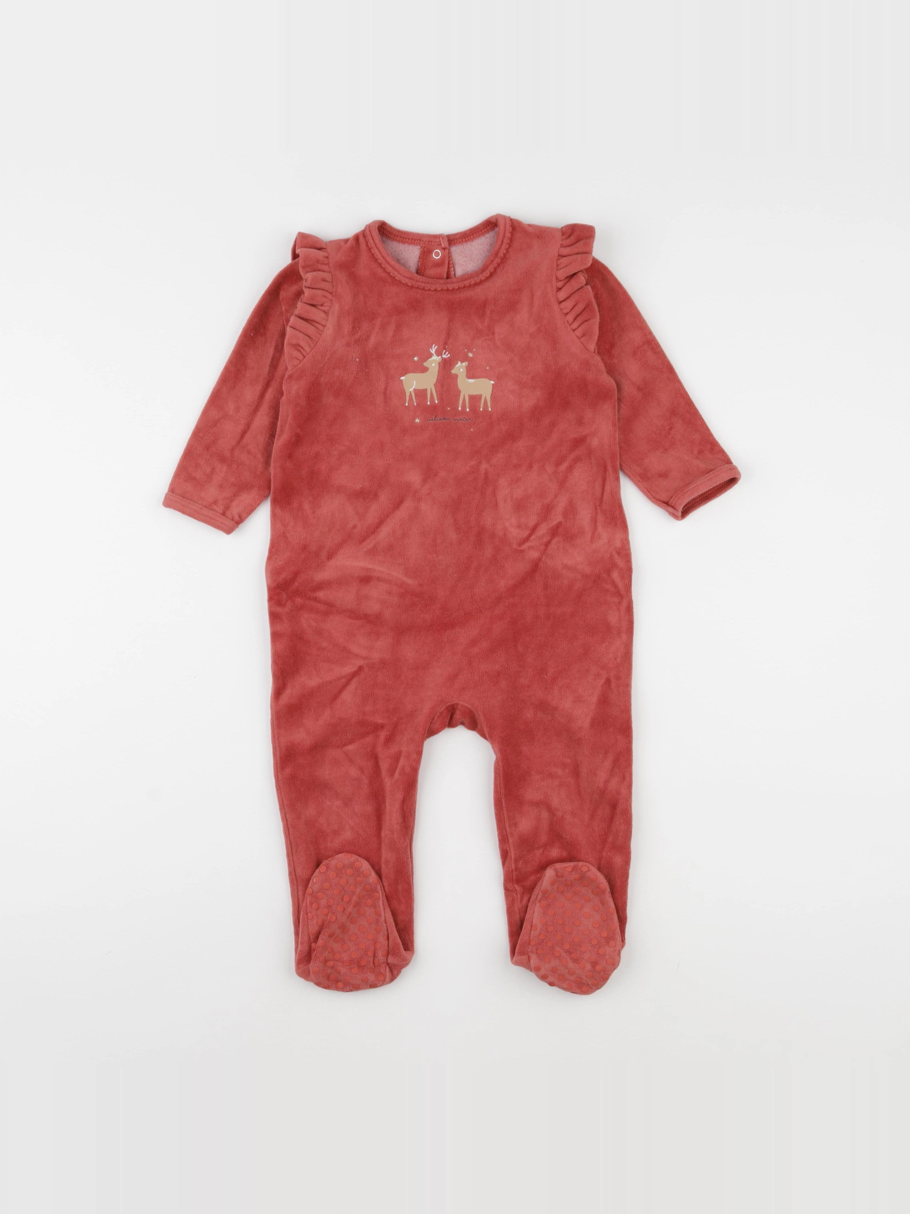 Vertbaudet - pyjama velours rose - 18 mois