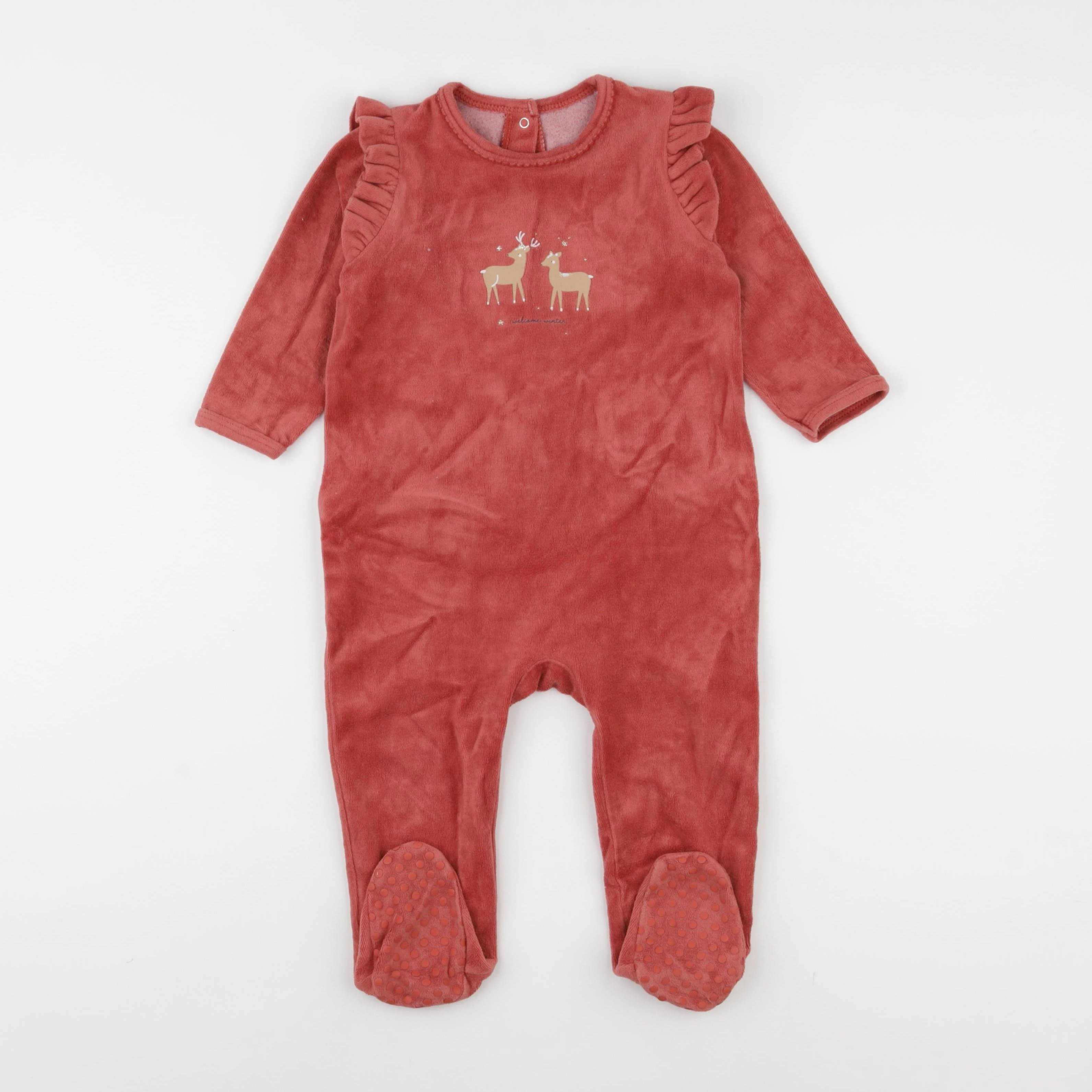 Vertbaudet - pyjama velours rose - 18 mois