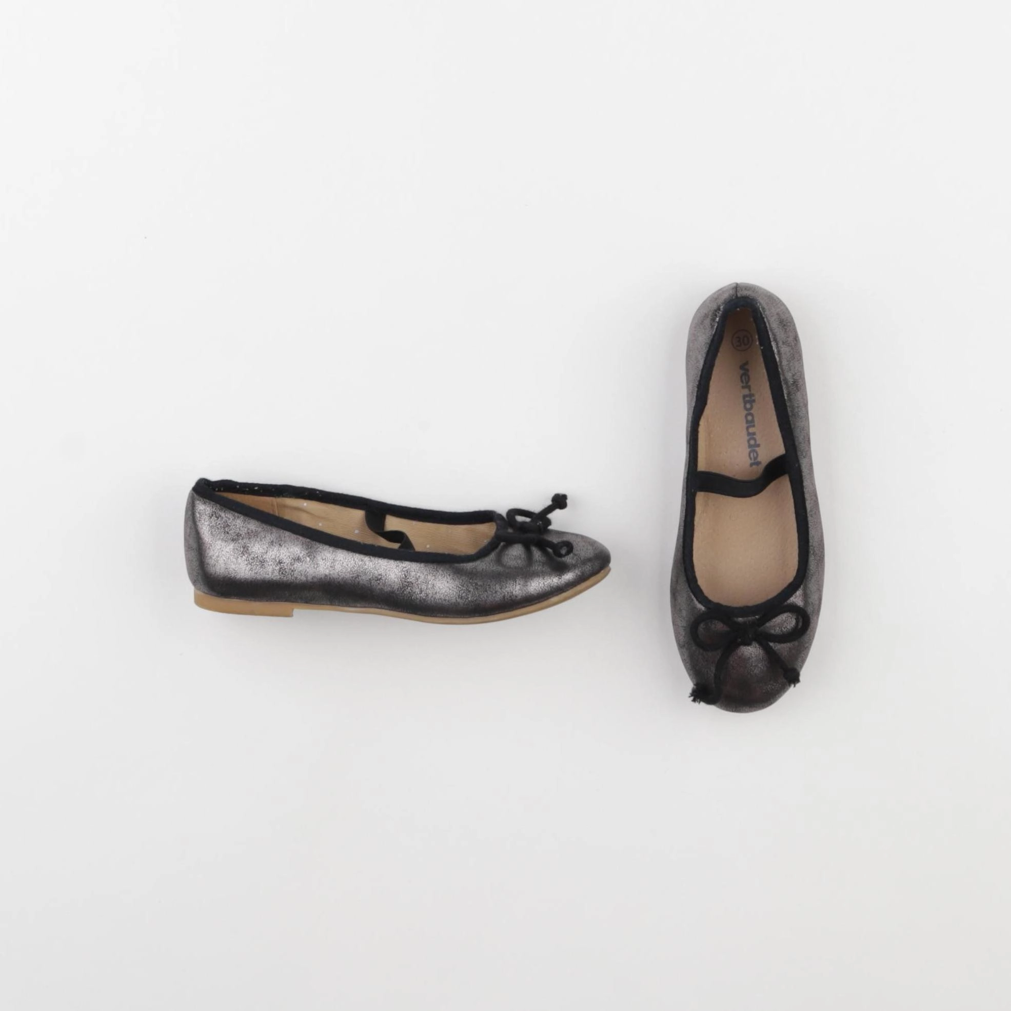 Vertbaudet - ballerines argent - pointure 30