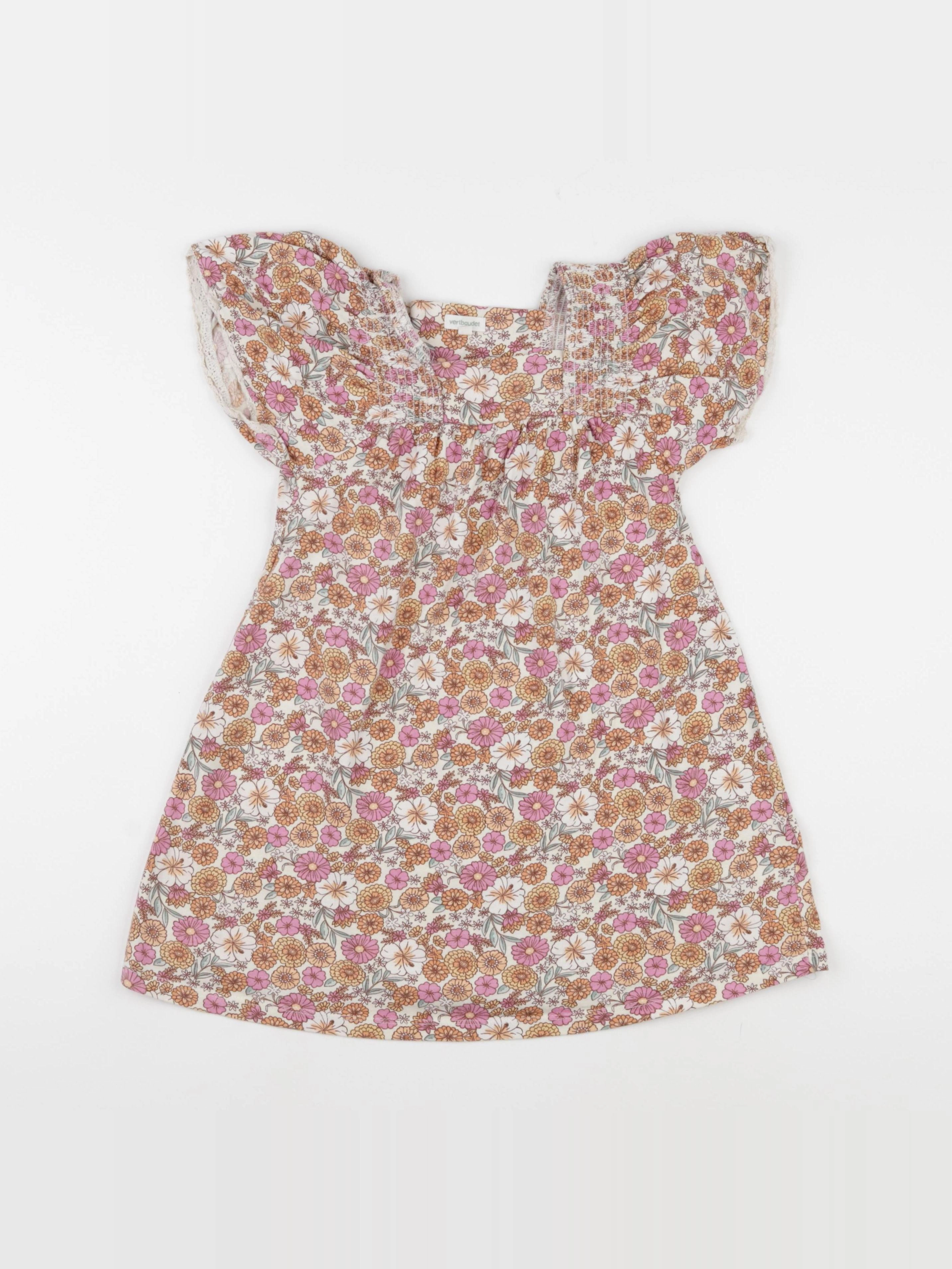 Vertbaudet - robe orange, rose - 6 ans