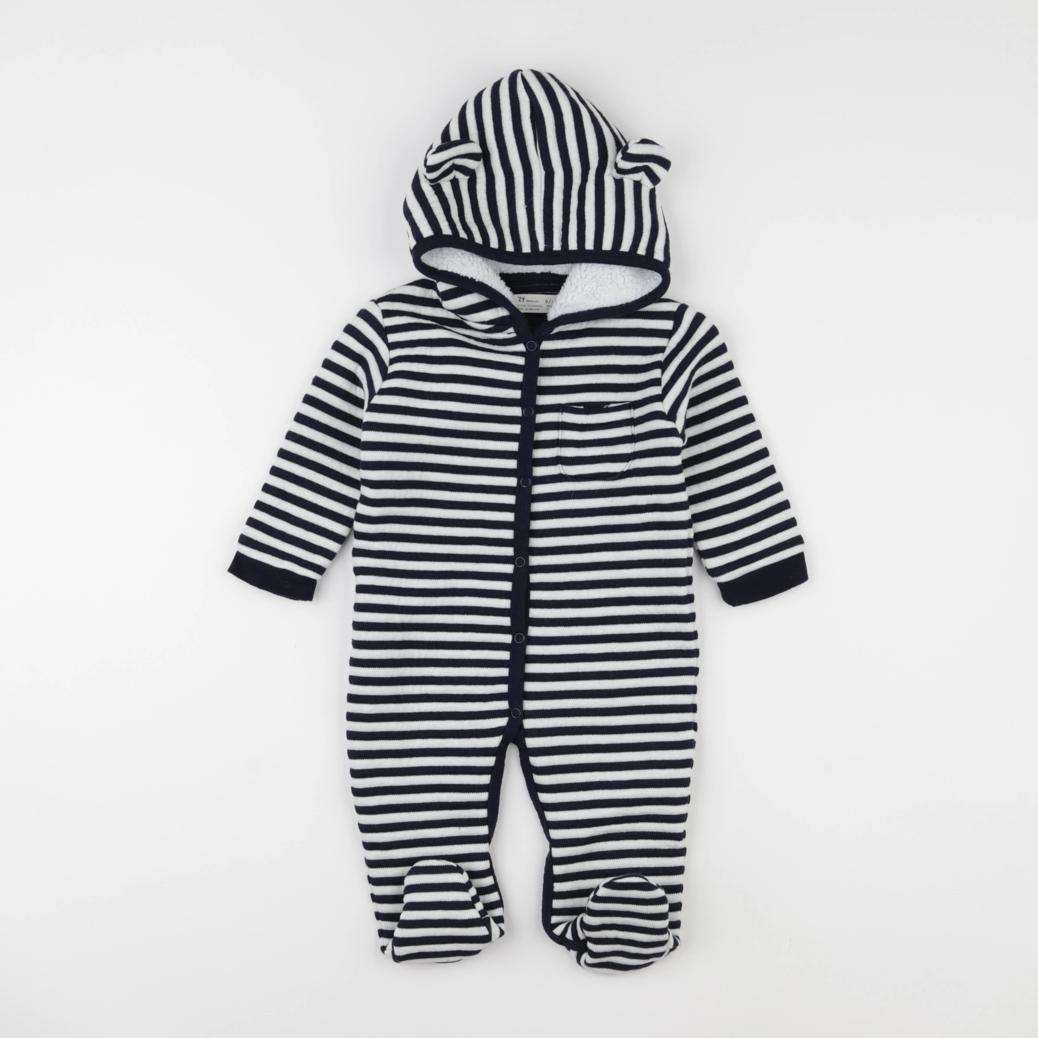 Zippy - sur-pyjama bleu, blanc - 9/12 mois