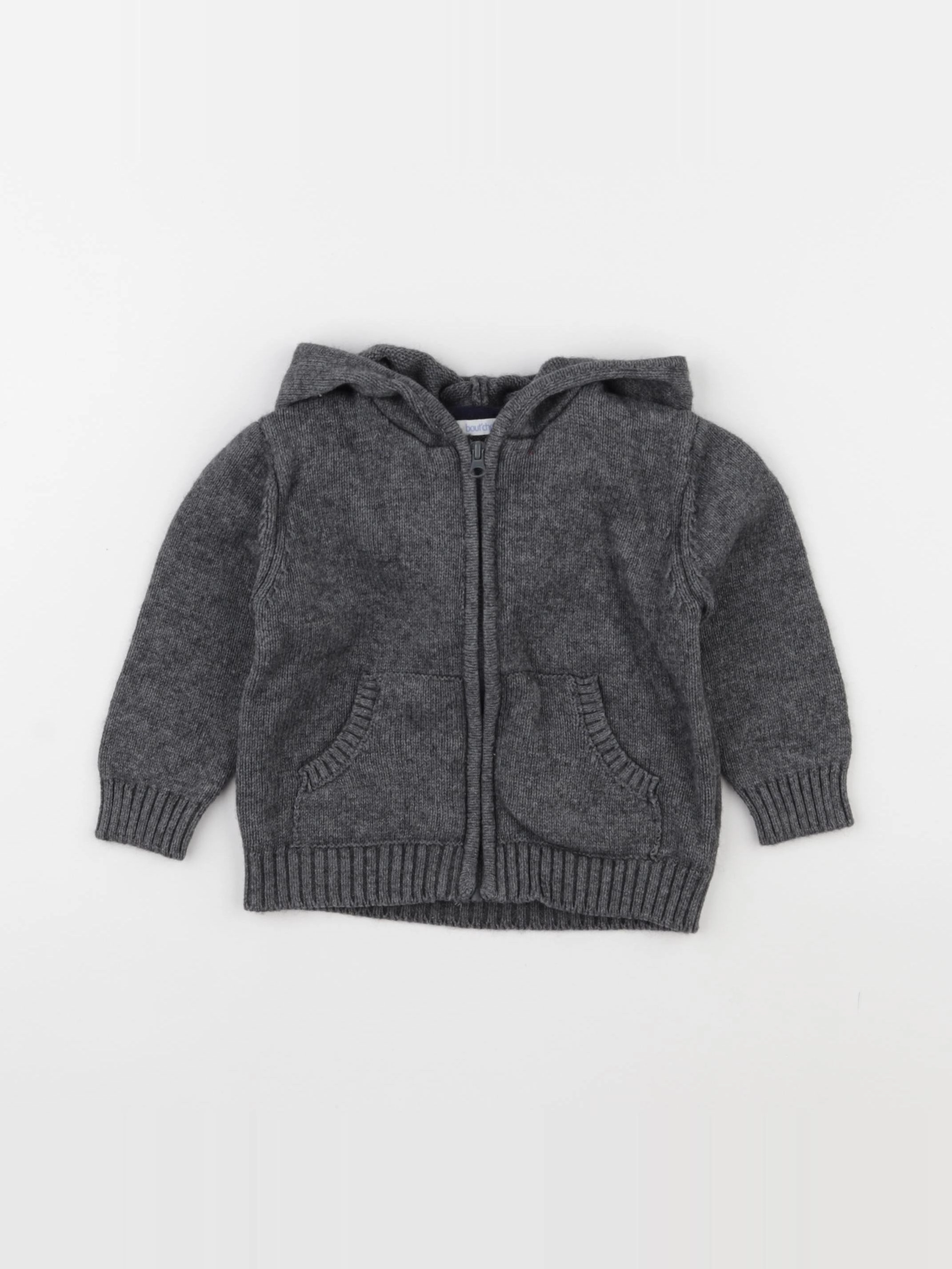Boutchou - gilet gris - 12 mois