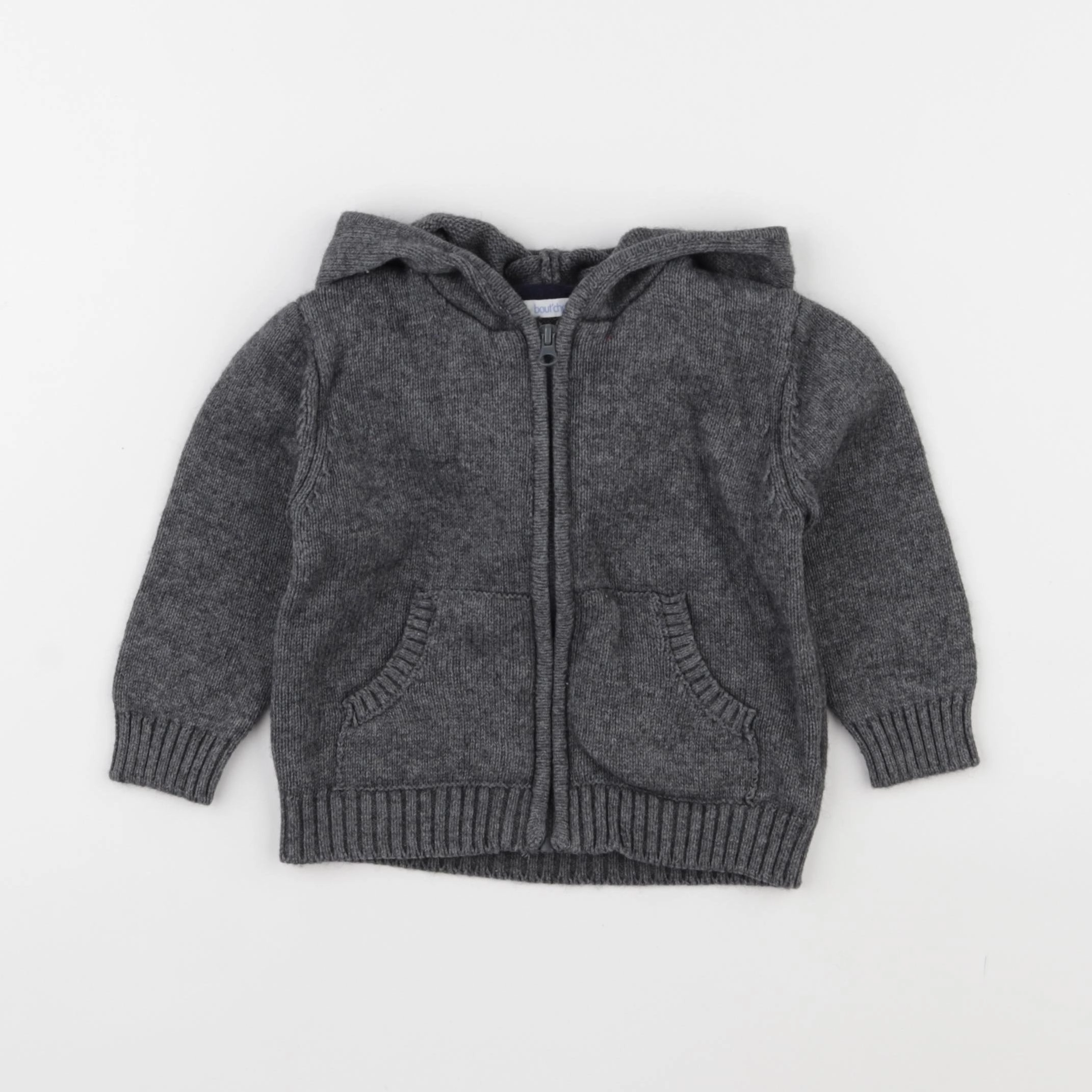 Boutchou - gilet gris - 12 mois