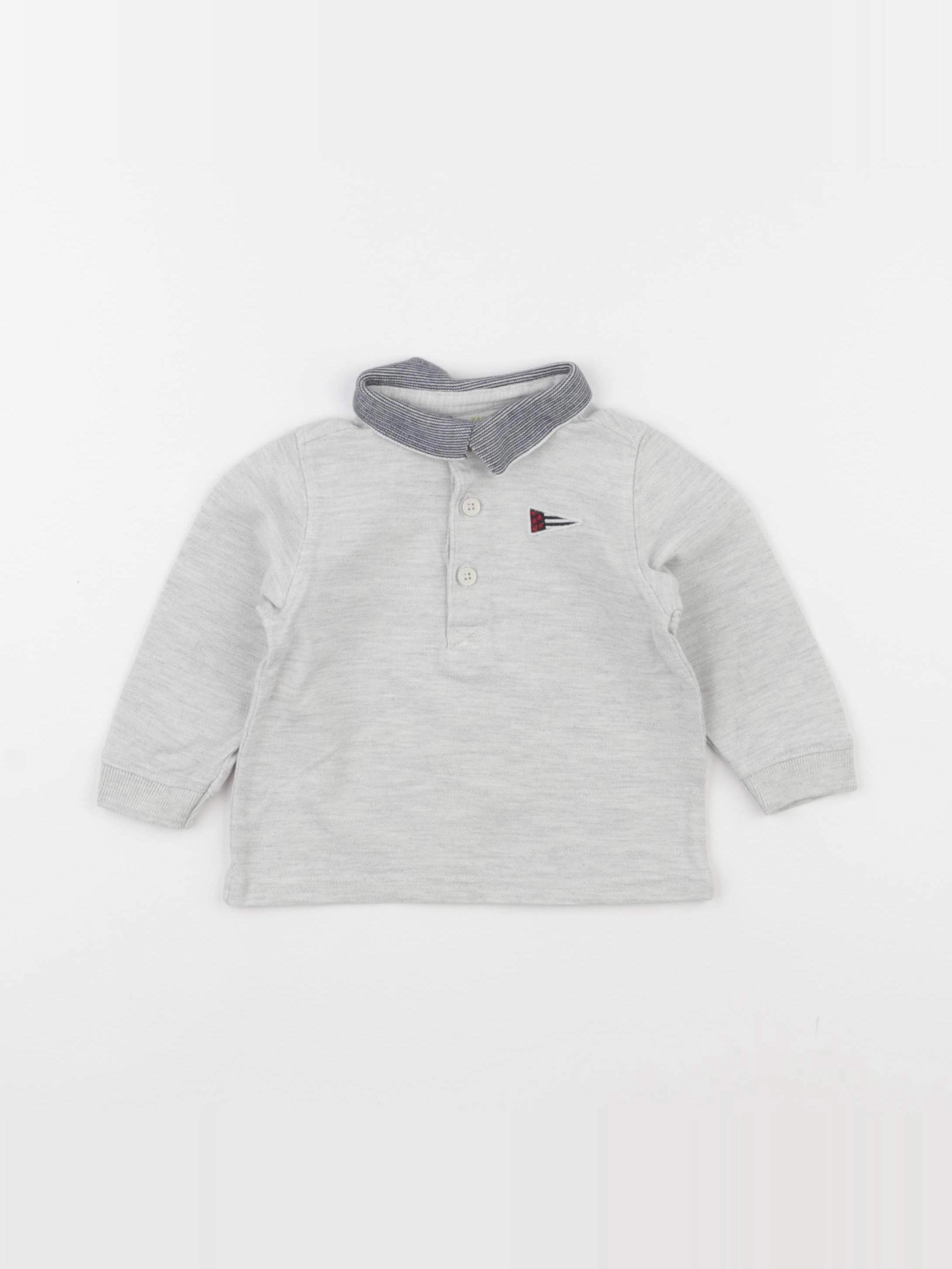 Tape à l'oeil - polo gris - 12 mois