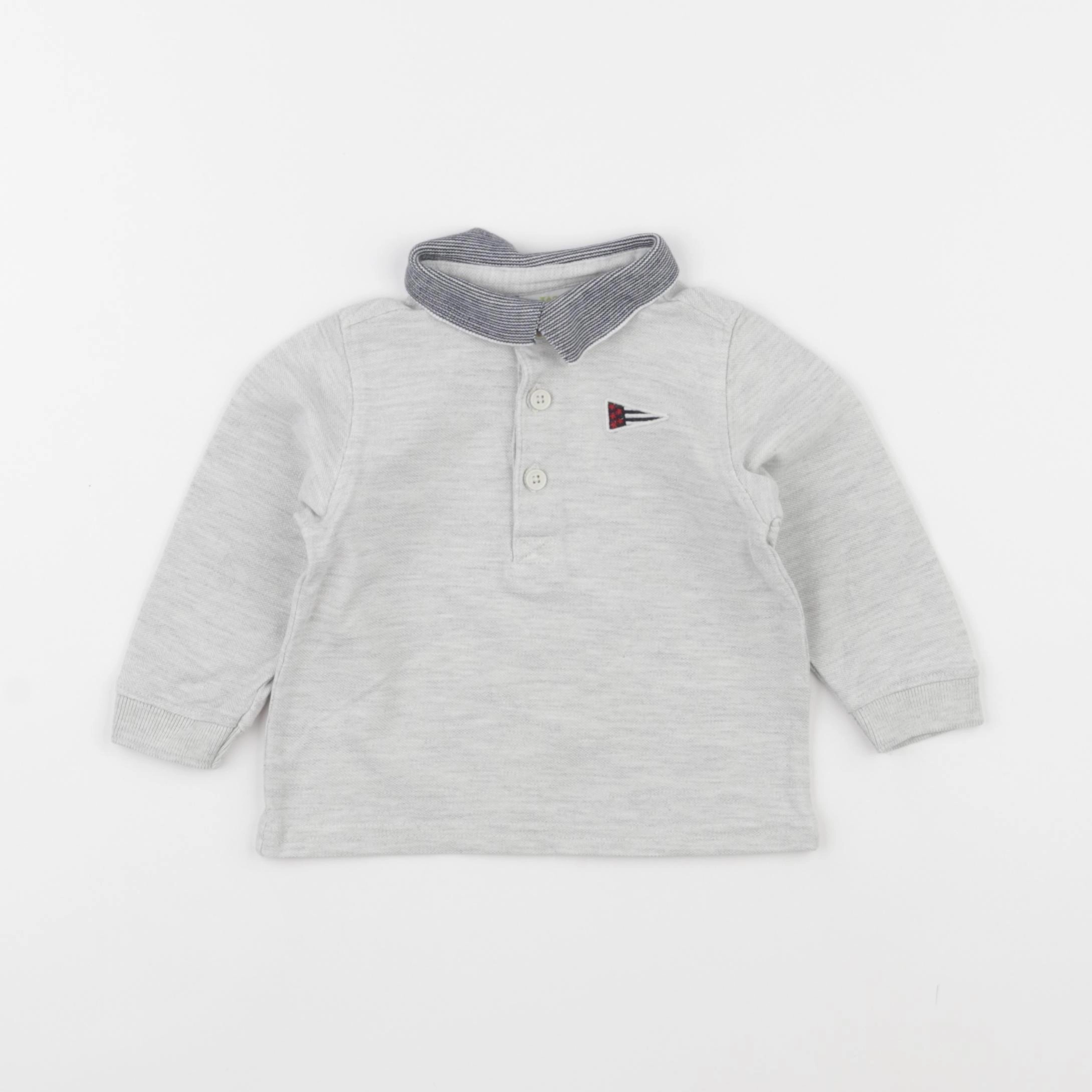Tape à l'oeil - polo gris - 12 mois
