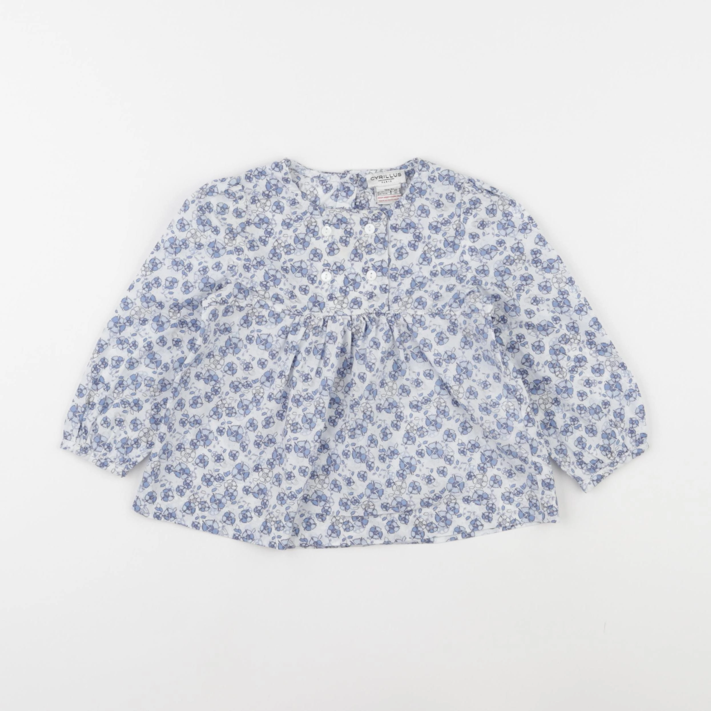 Cyrillus - blouse bleu - 18 mois