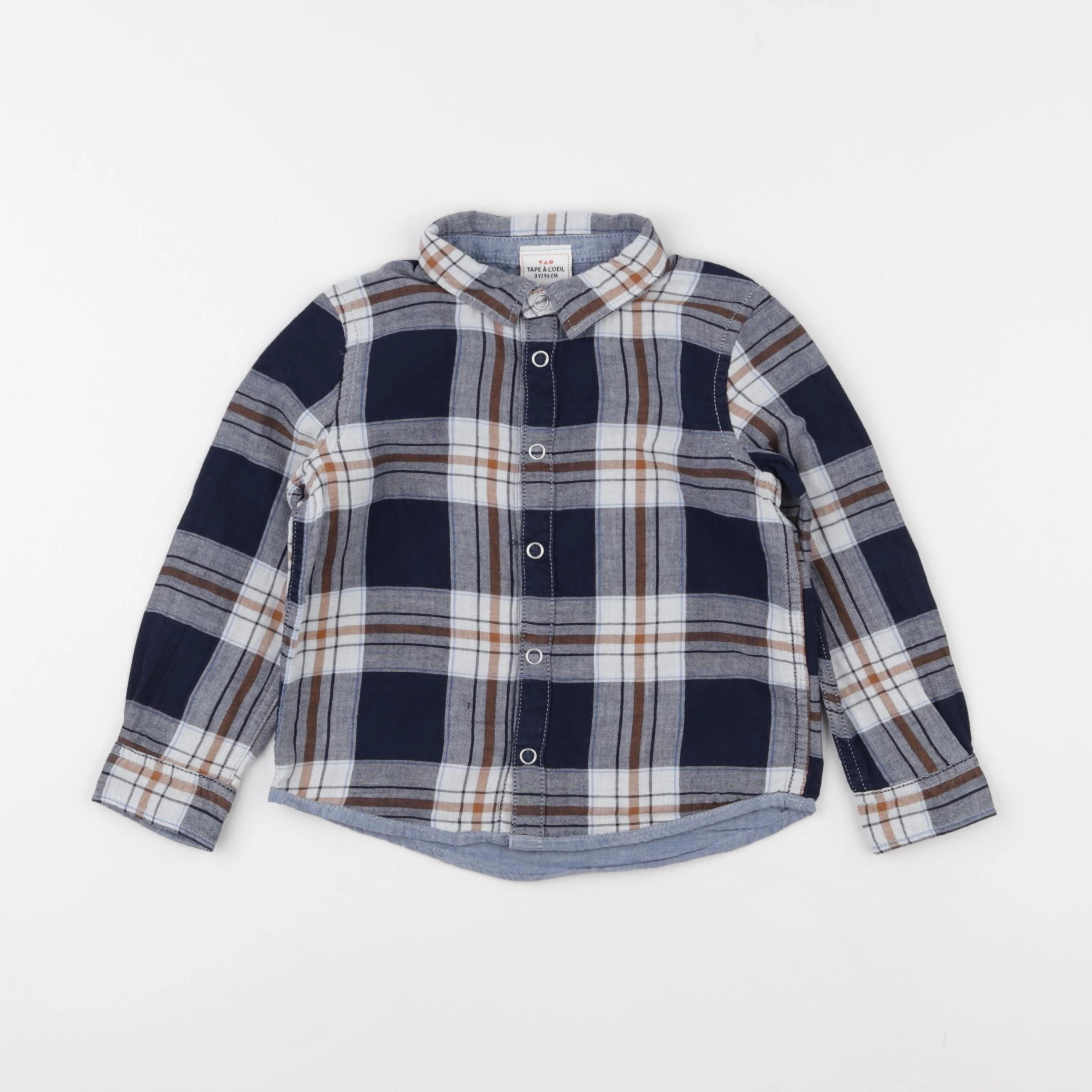 Tape à l'oeil - chemise bleu, marron - 3 ans