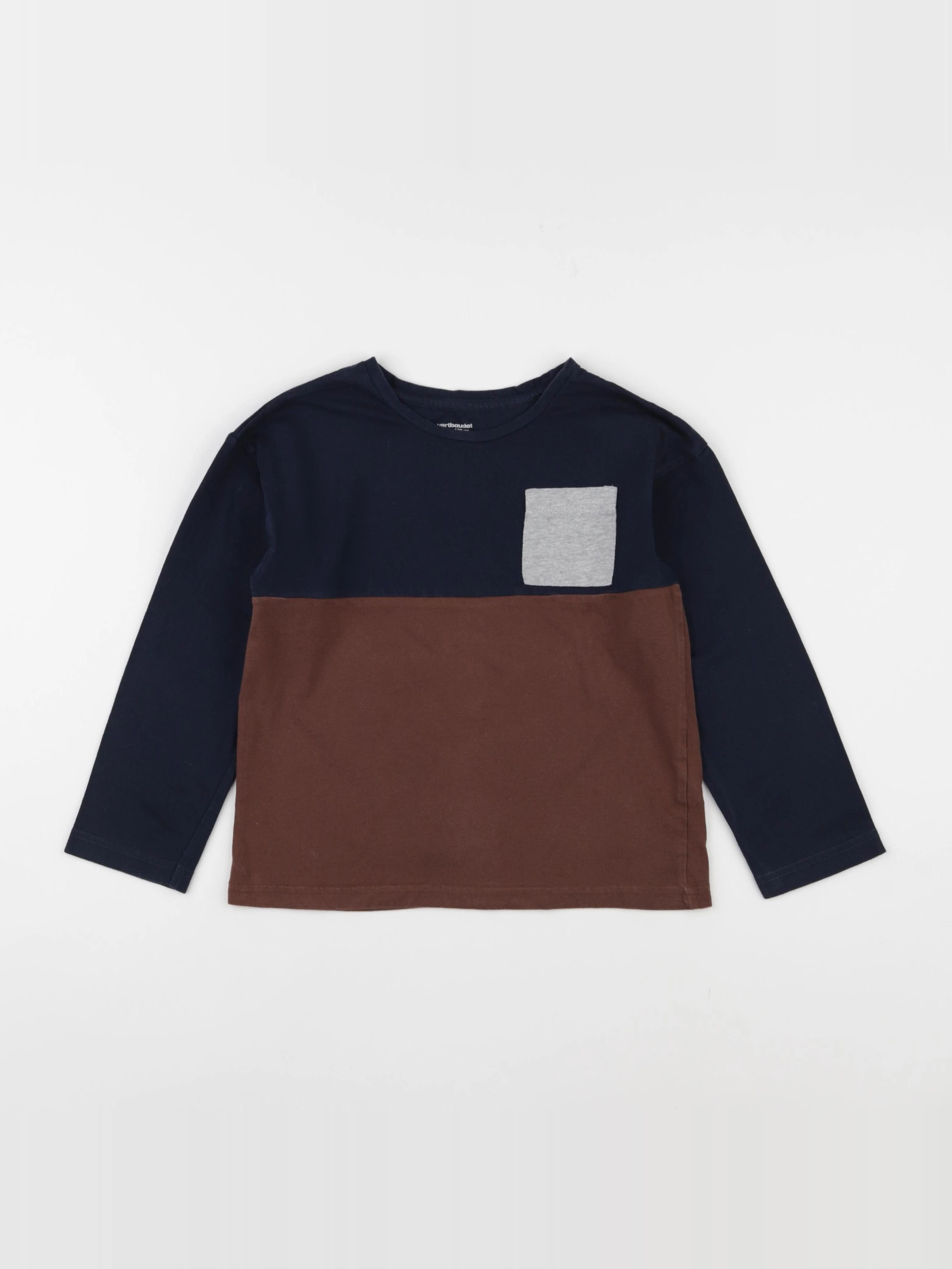 Vertbaudet - tee-shirt bleu, marron - 8 ans