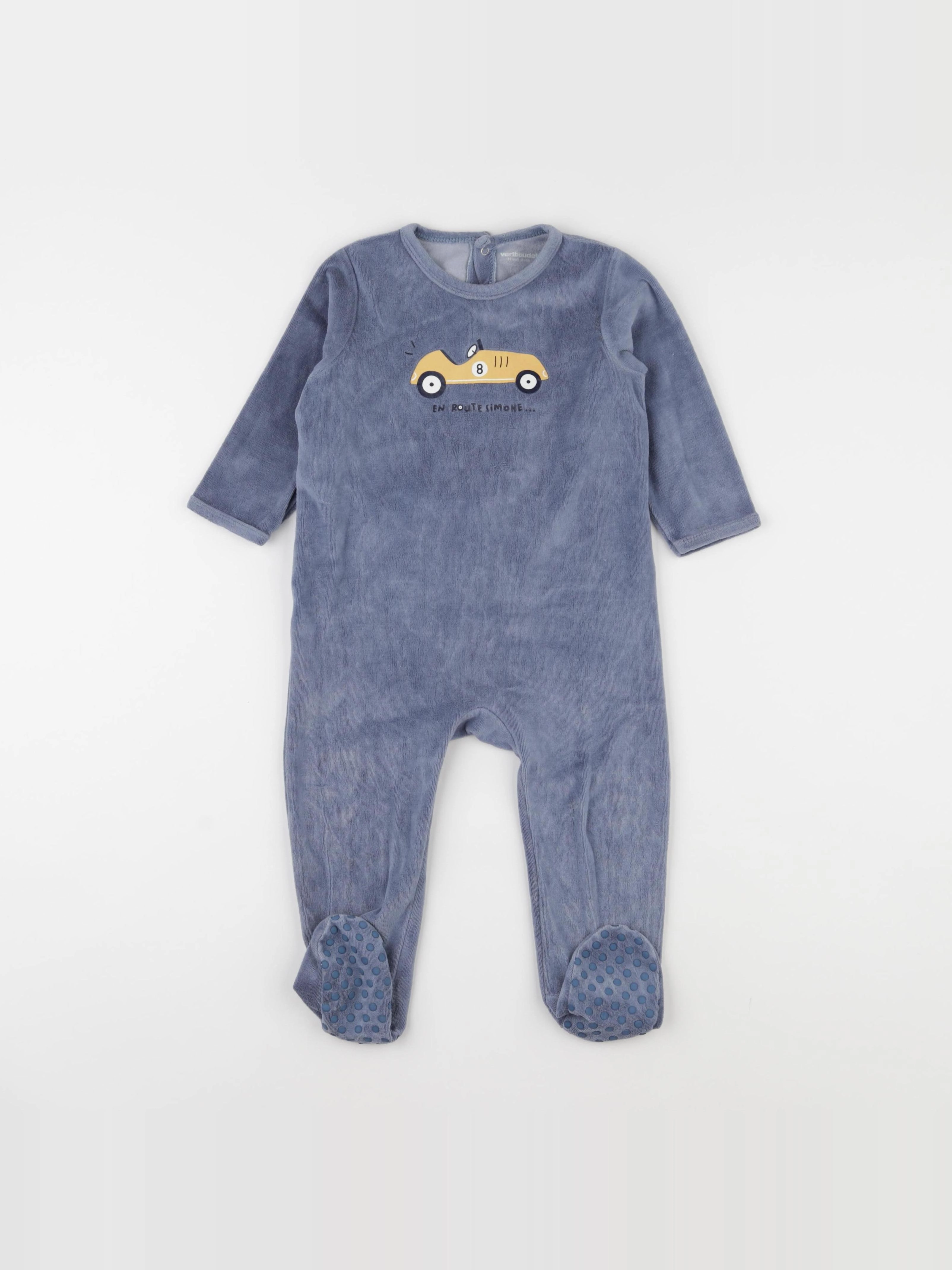 Vertbaudet - pyjama velours bleu - 18 mois