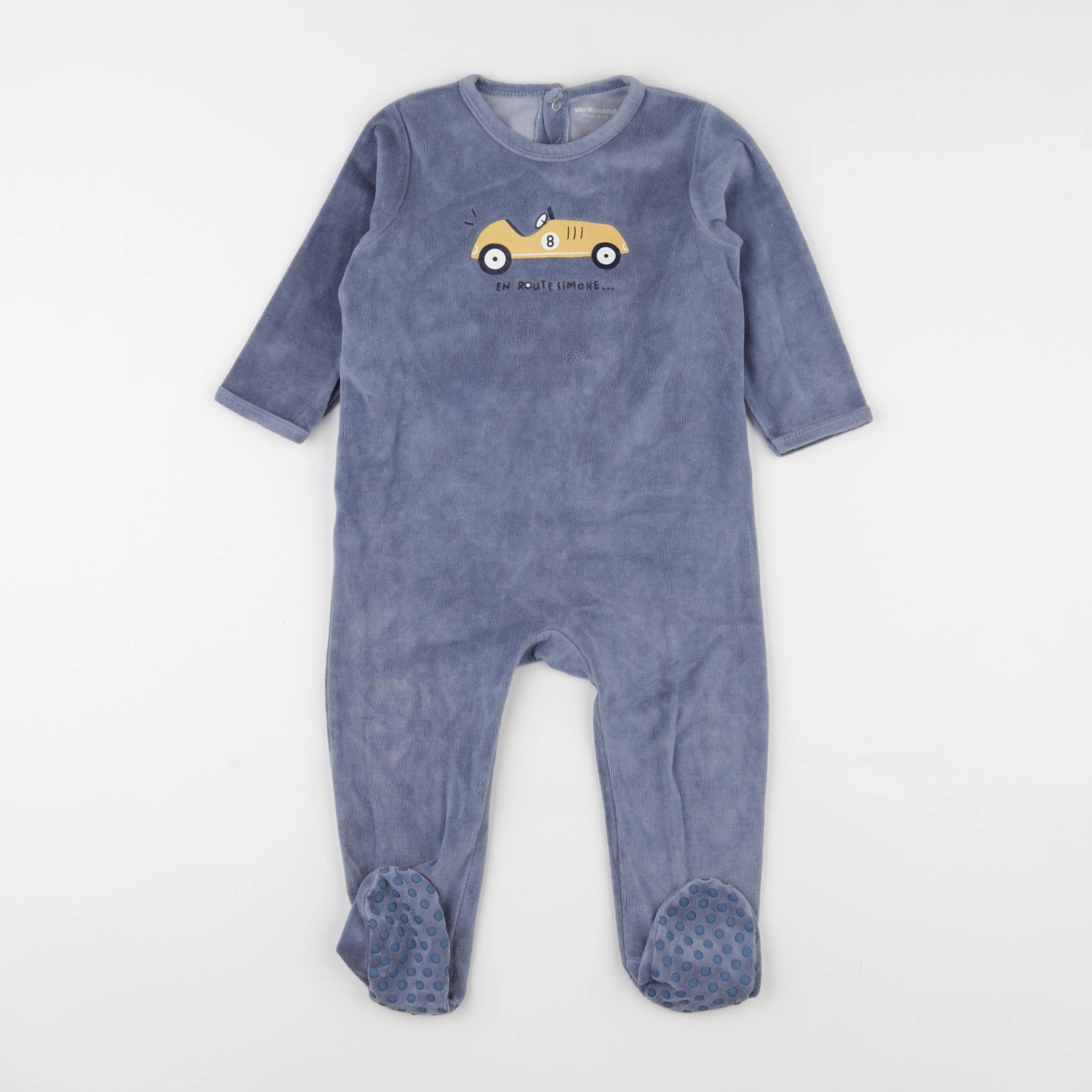 Vertbaudet - pyjama velours bleu - 18 mois