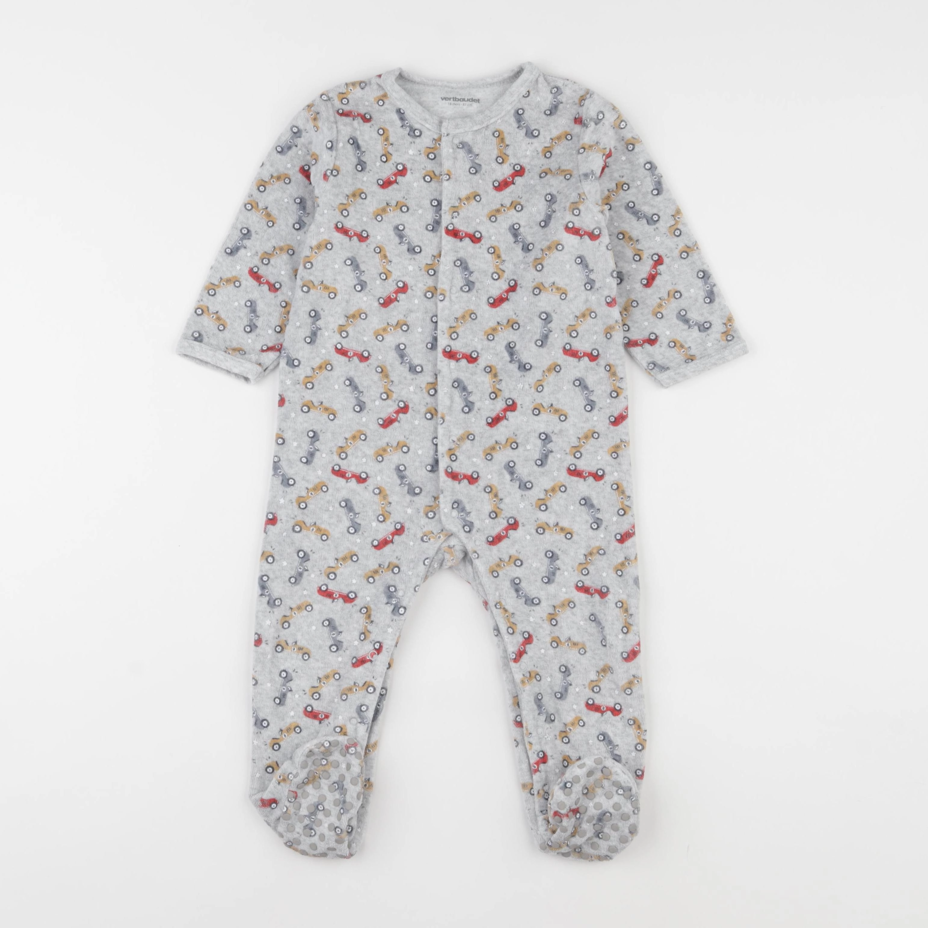 Vertbaudet - pyjama velours gris - 18 mois