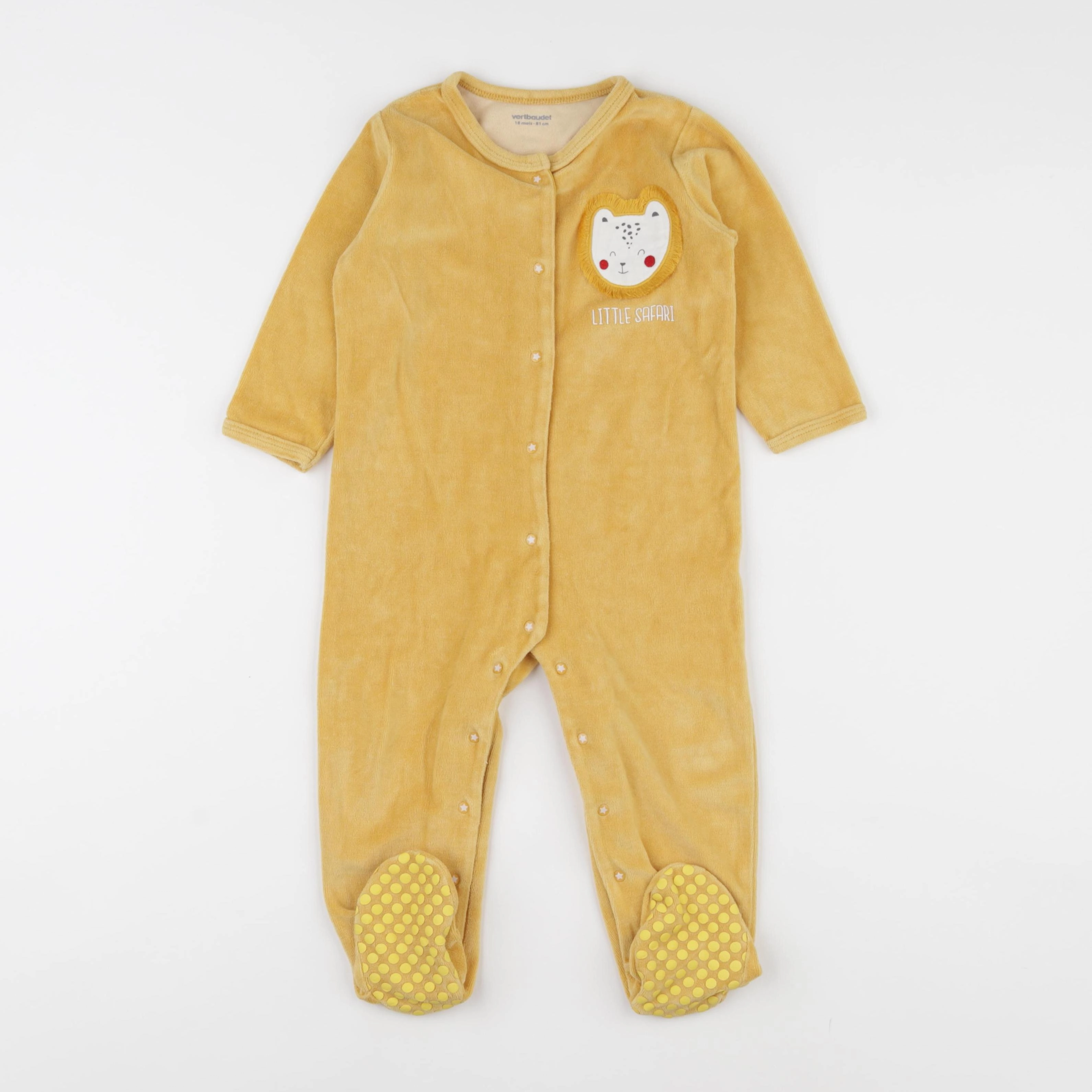 Vertbaudet - pyjama velours jaune - 18 mois