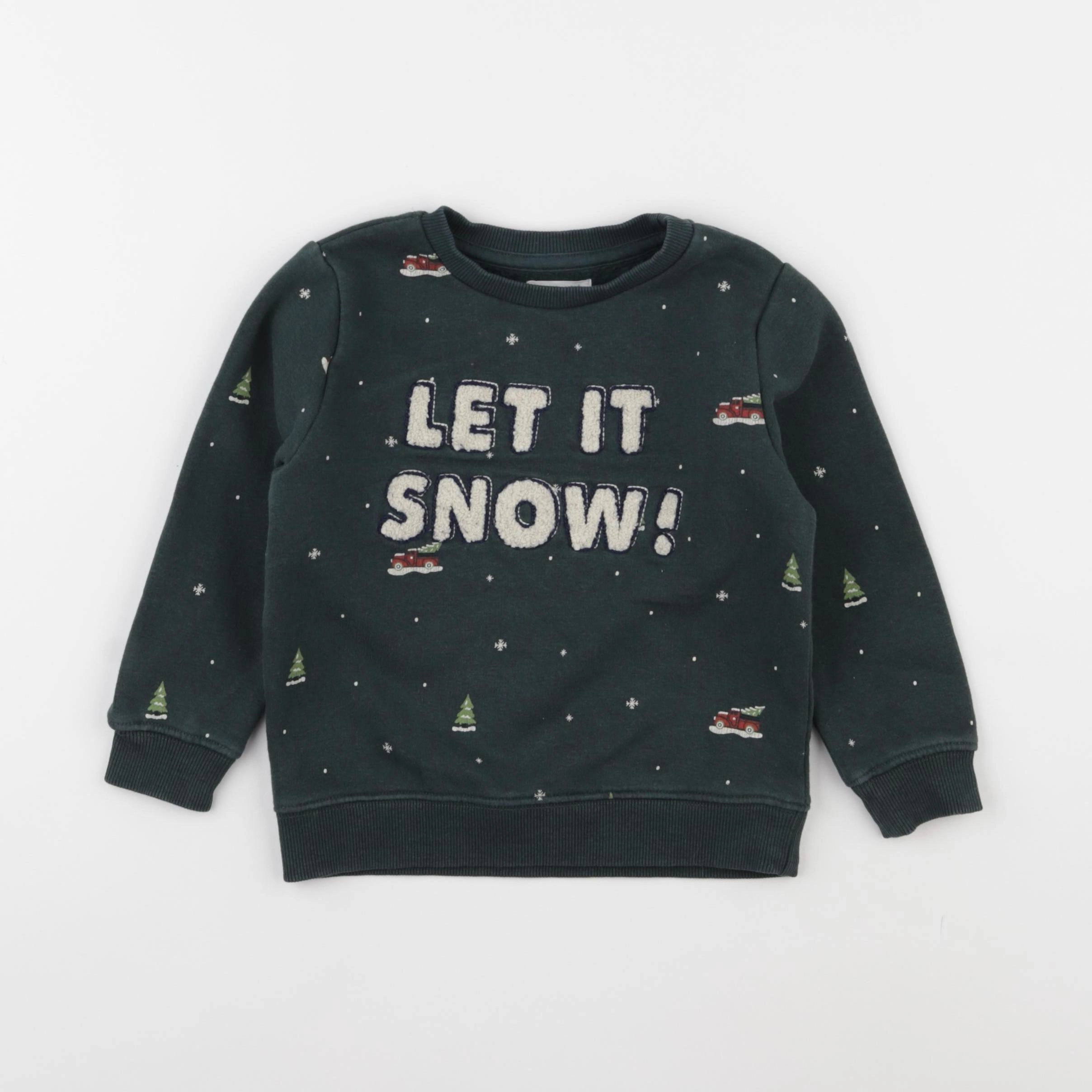 Vertbaudet - sweat vert - 3 ans