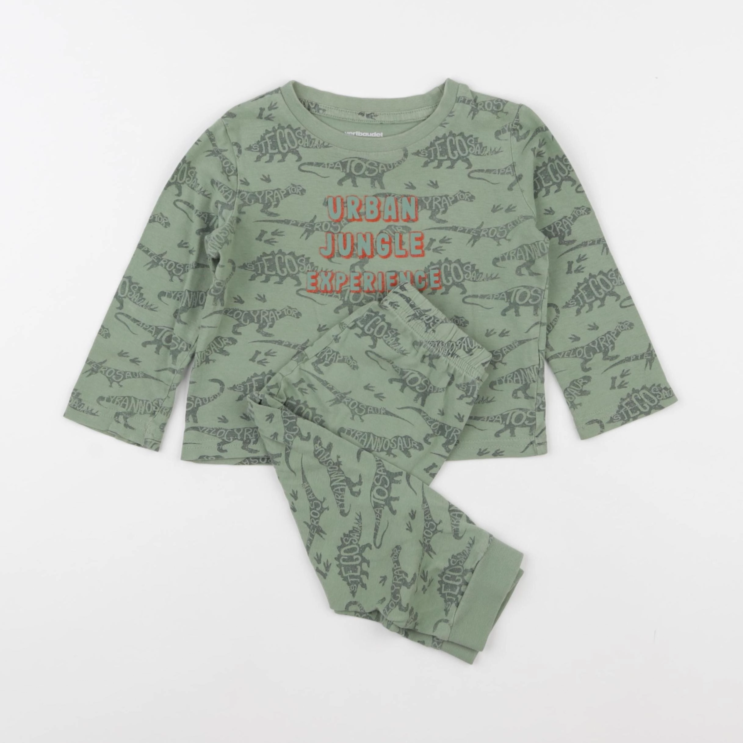 Vertbaudet - pyjama coton vert - 2 ans