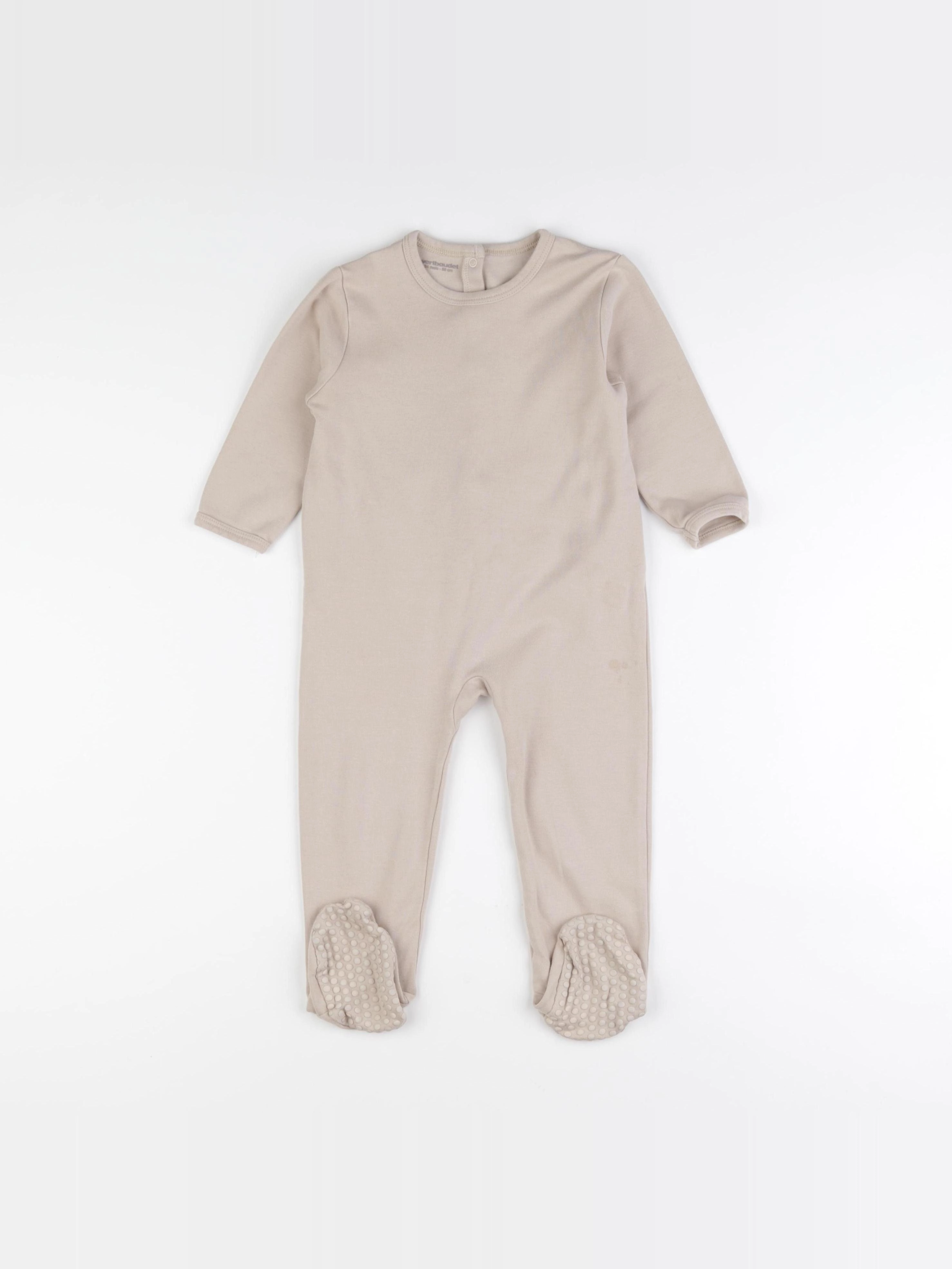Vertbaudet - pyjama coton beige - 24 mois