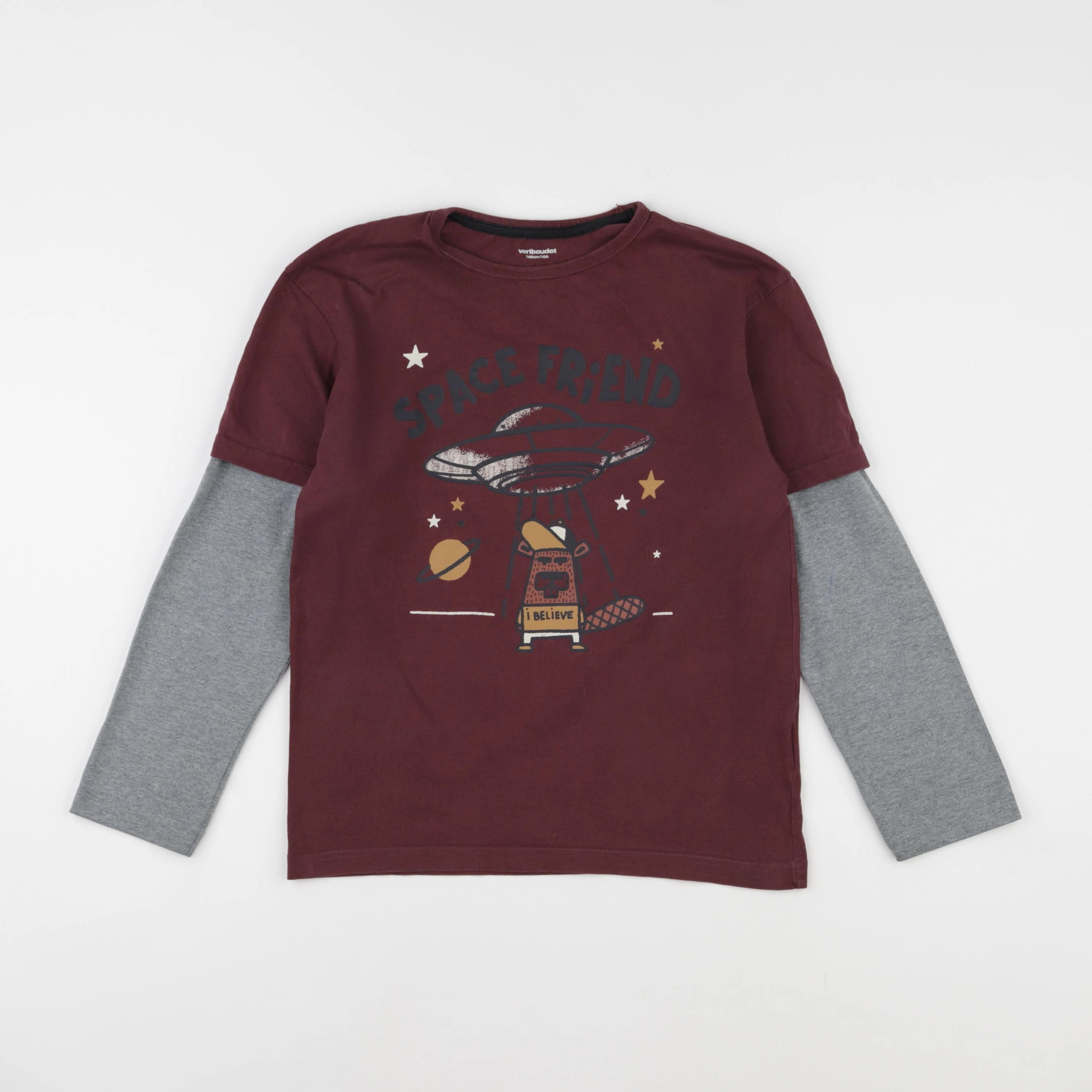 Vertbaudet - tee-shirt rouge - 10 ans