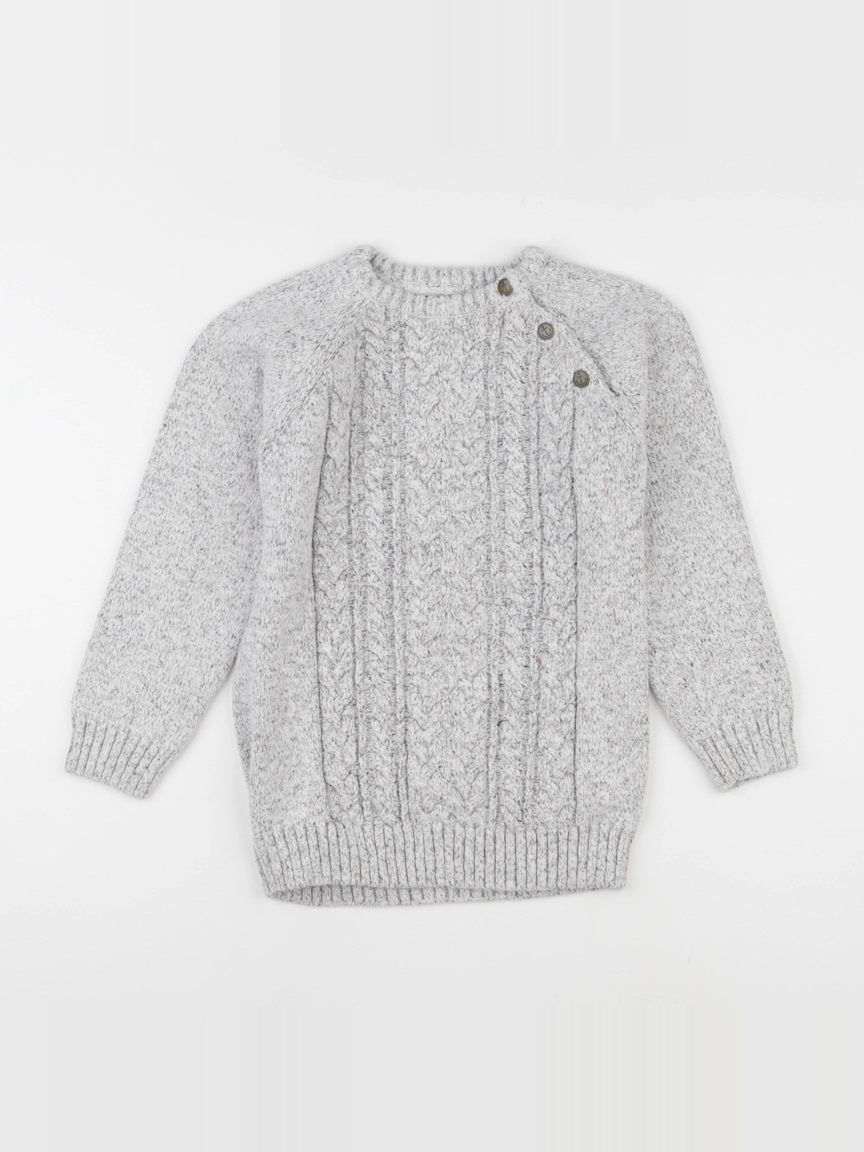 Vertbaudet - pull gris - 10 ans