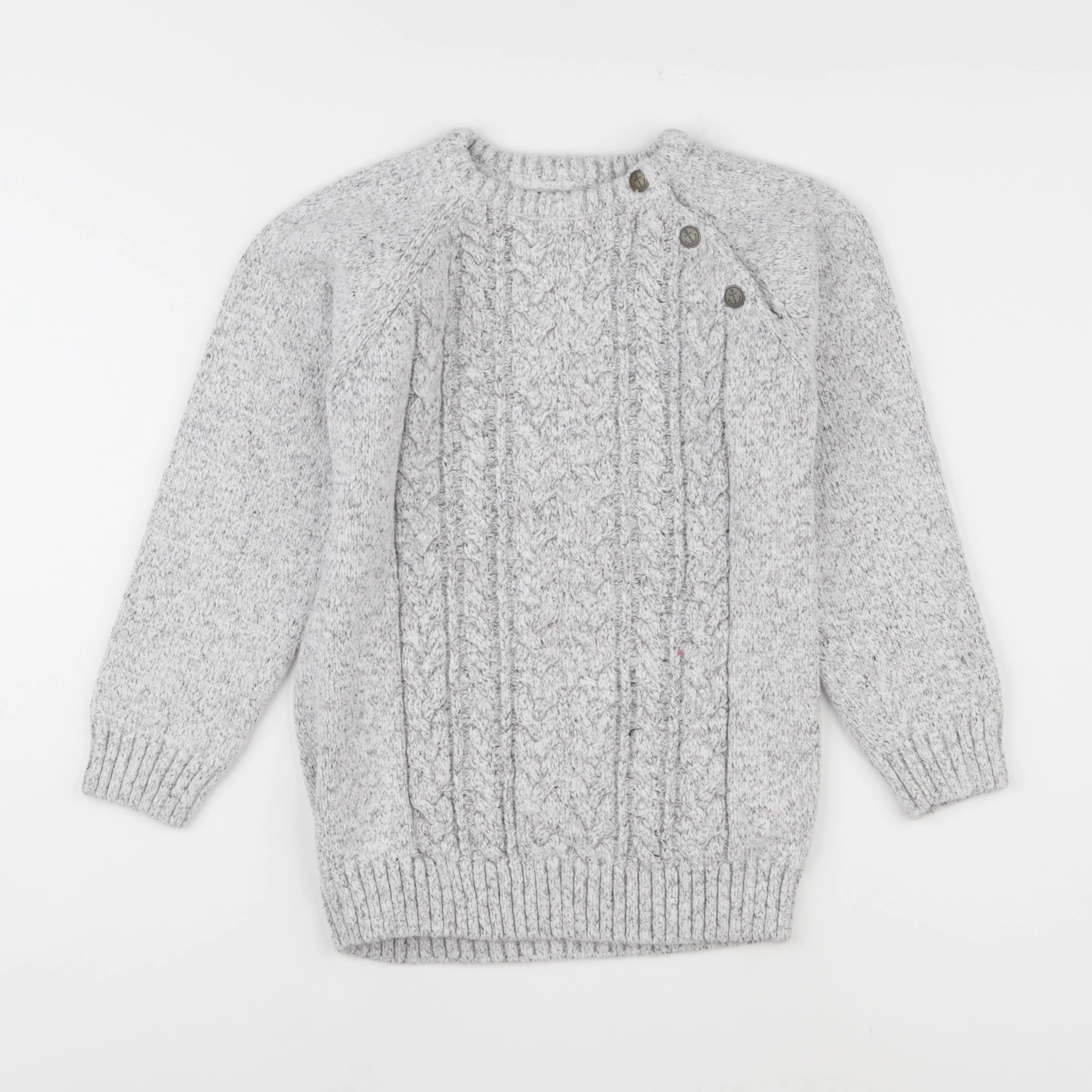 Vertbaudet - pull gris - 10 ans