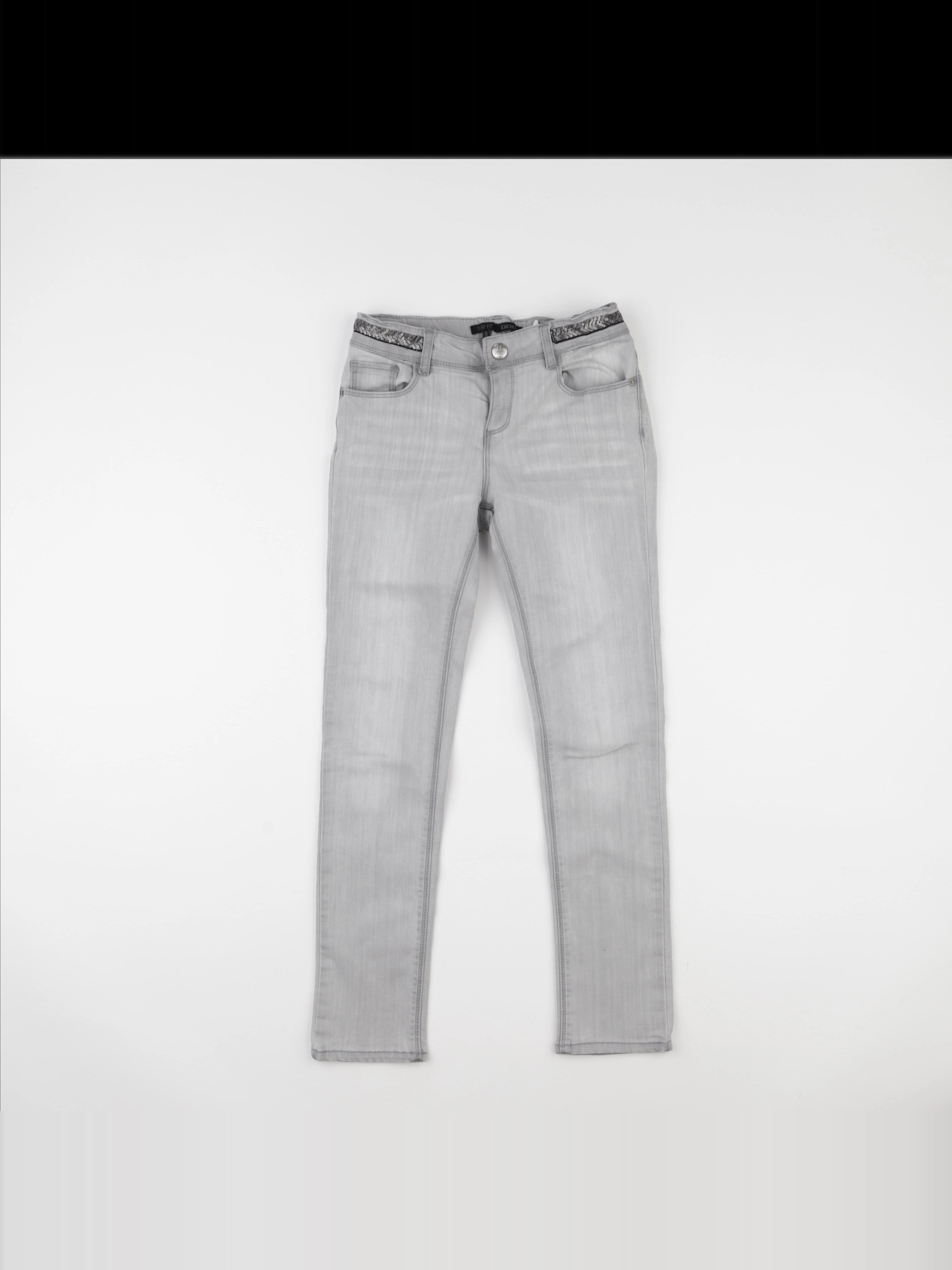 IKKS - jean gris, argent - 10 ans