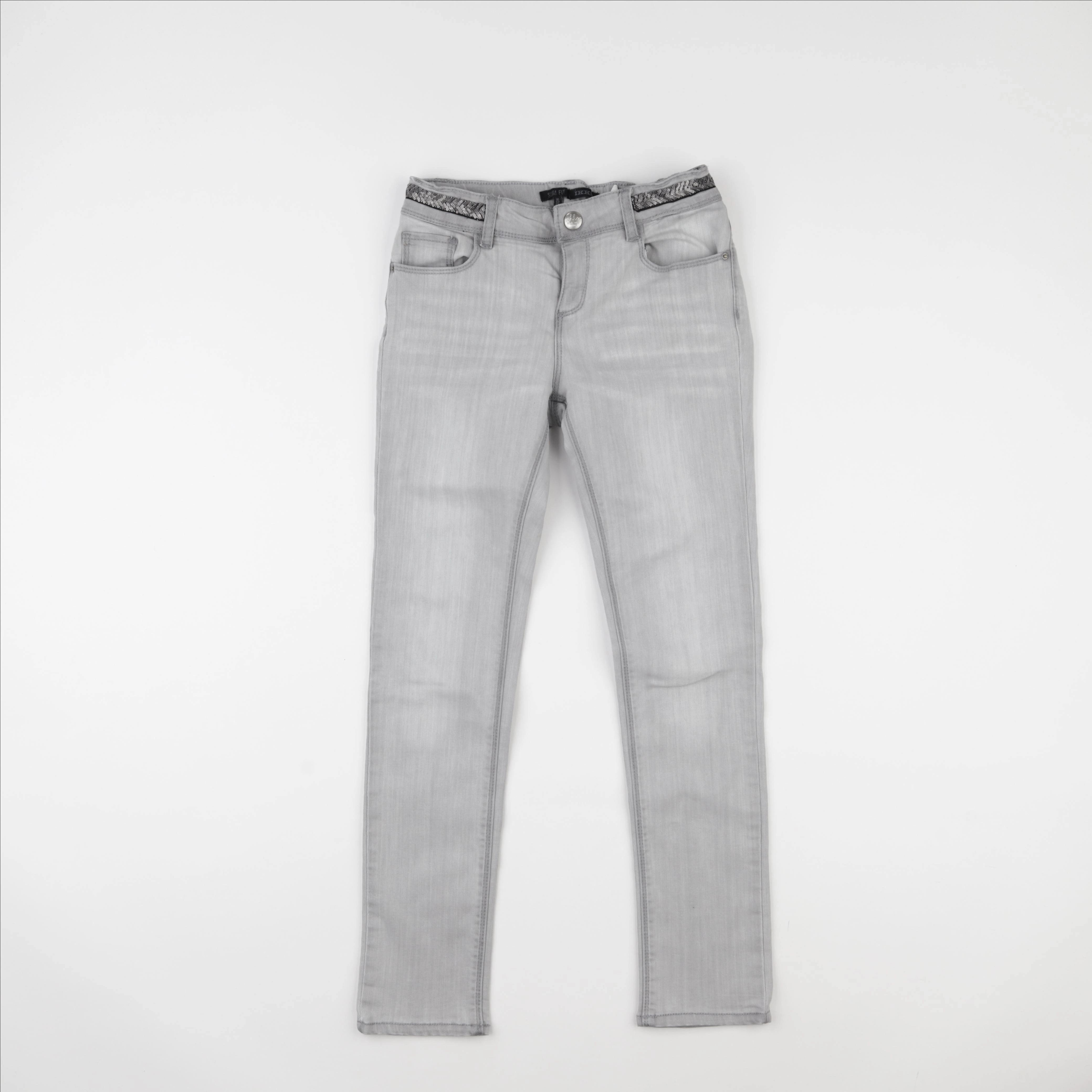 IKKS - jean gris, argent - 10 ans
