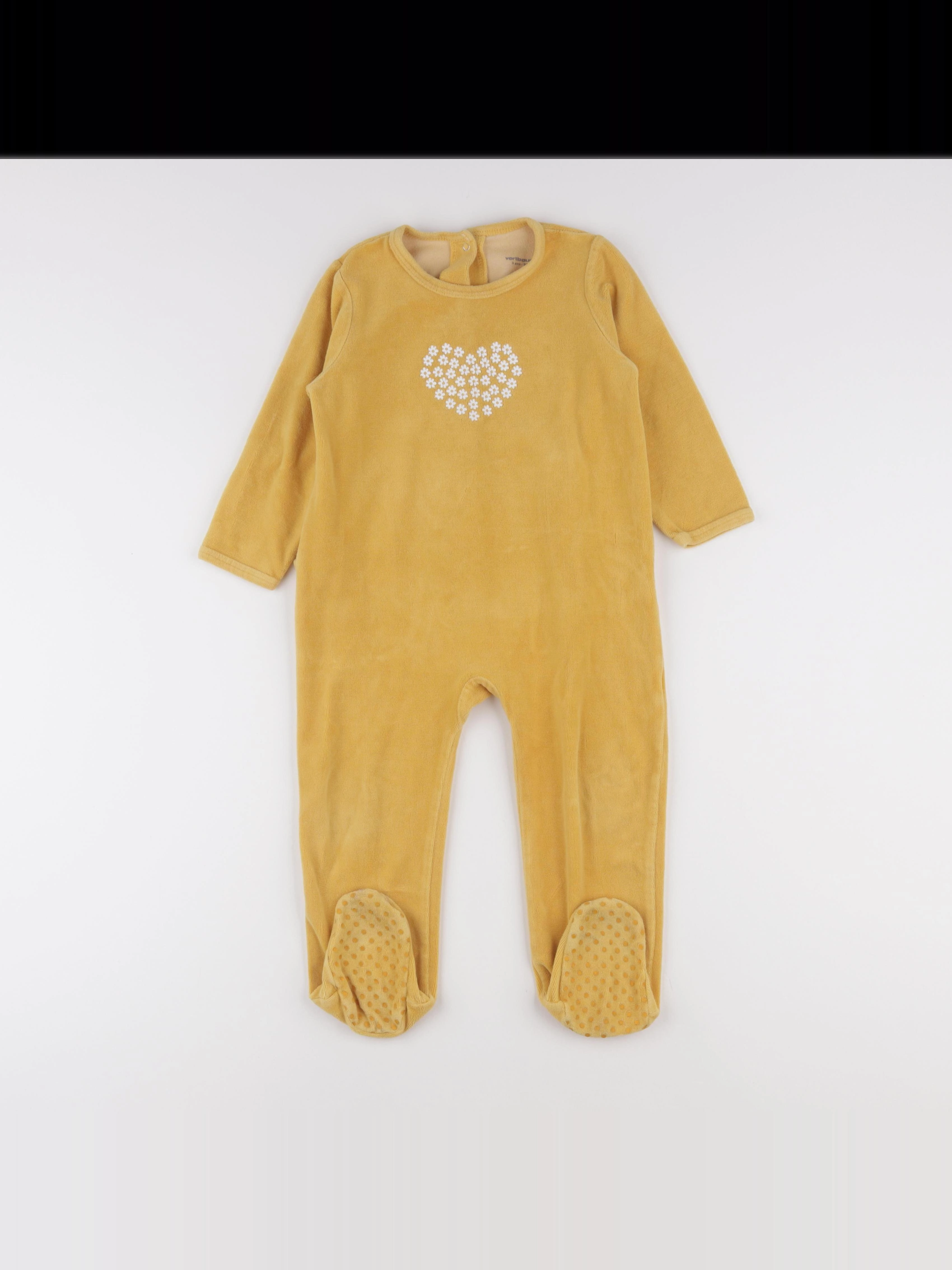 Vertbaudet - pyjama velours jaune - 3 ans