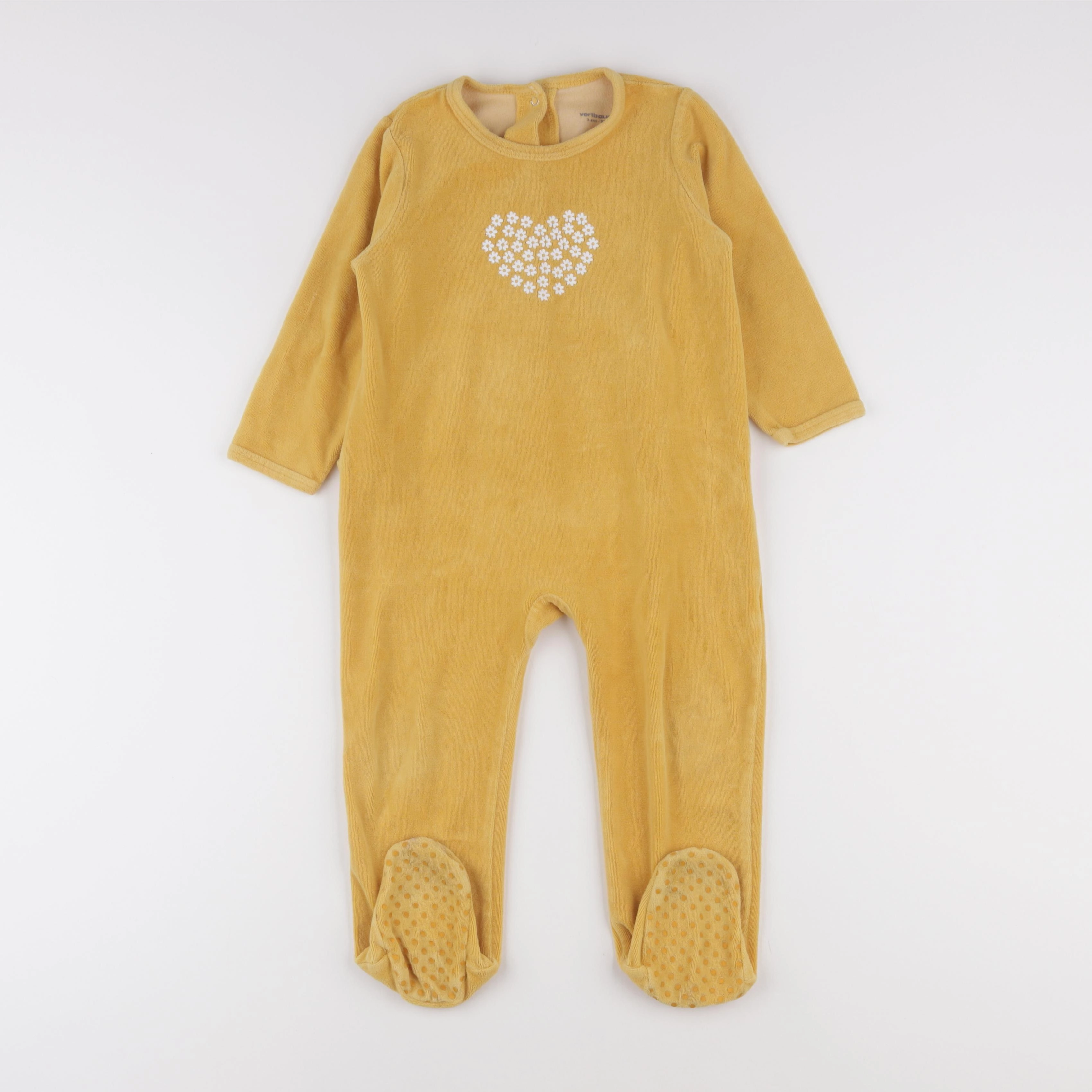 Vertbaudet - pyjama velours jaune - 3 ans