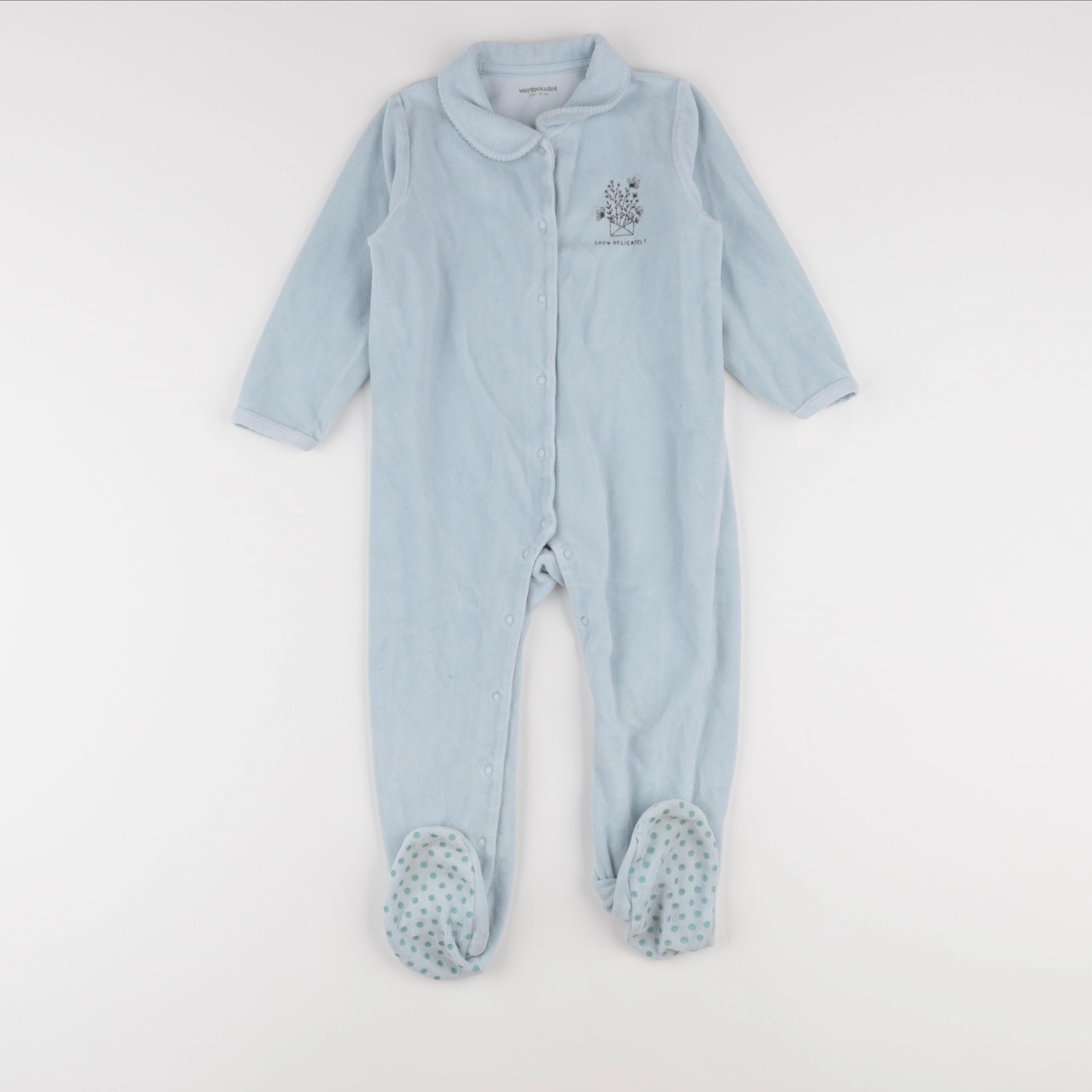 Vertbaudet - pyjama velours bleu - 3 ans