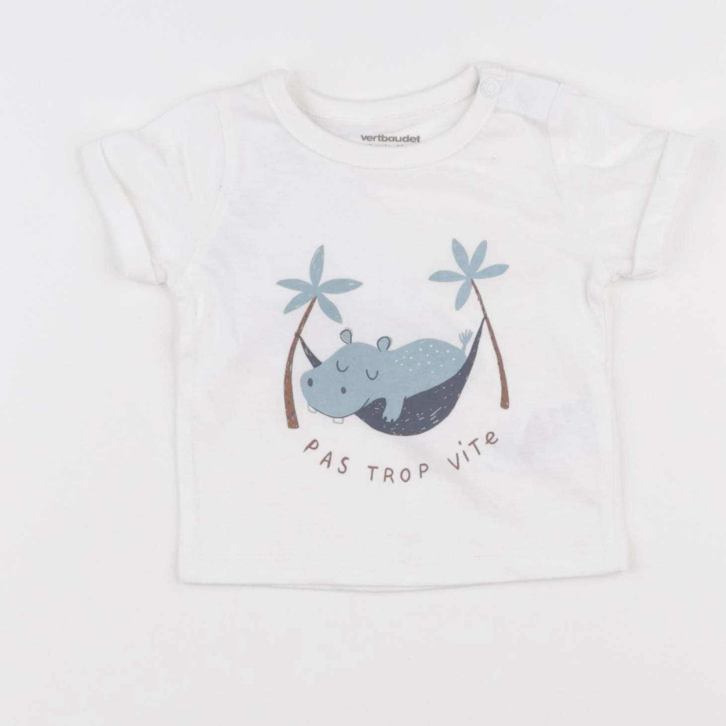 Vertbaudet - tee-shirt blanc - 3 mois
