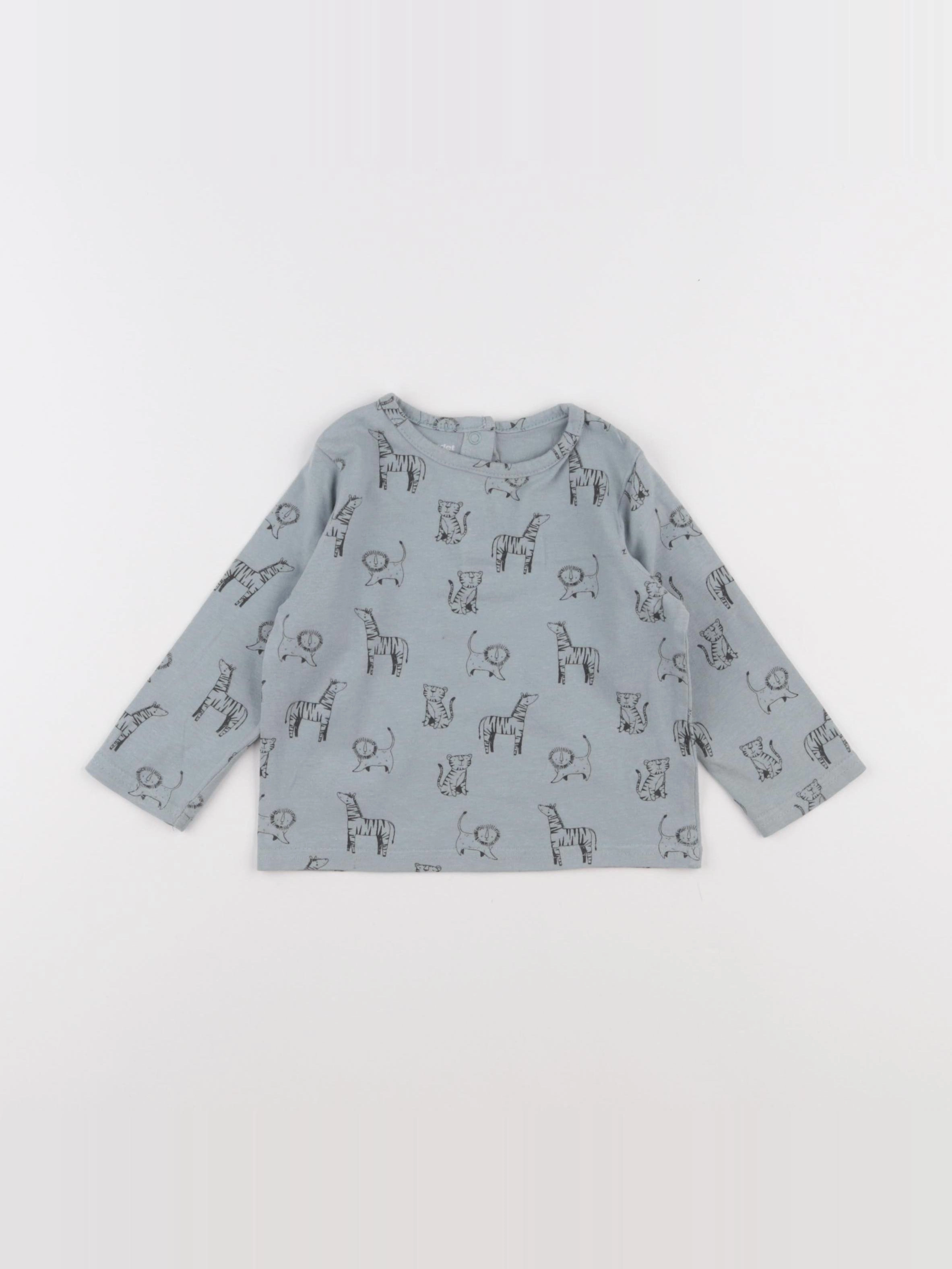 Vertbaudet - tee-shirt bleu - 12 mois