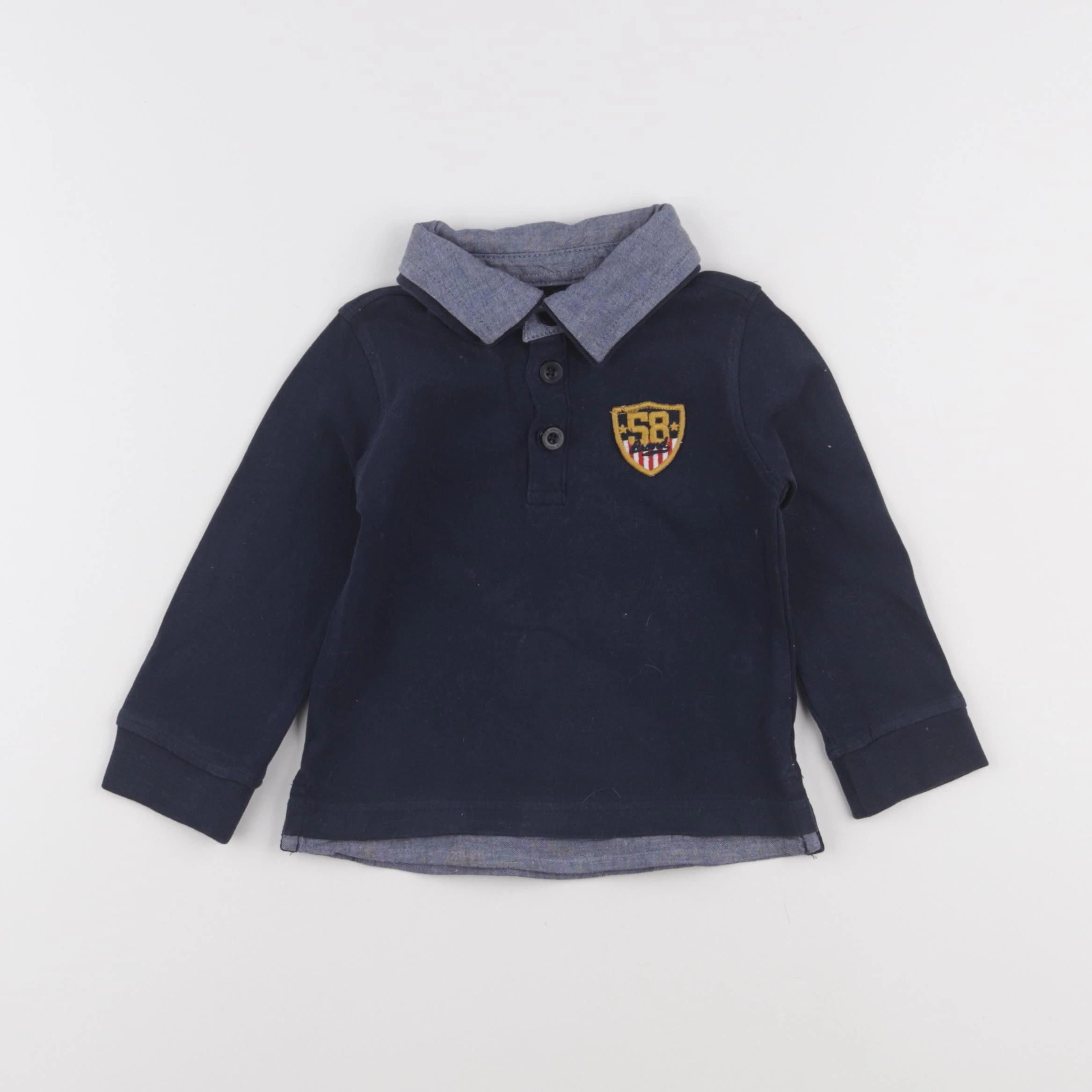 Vertbaudet - polo bleu - 2 ans