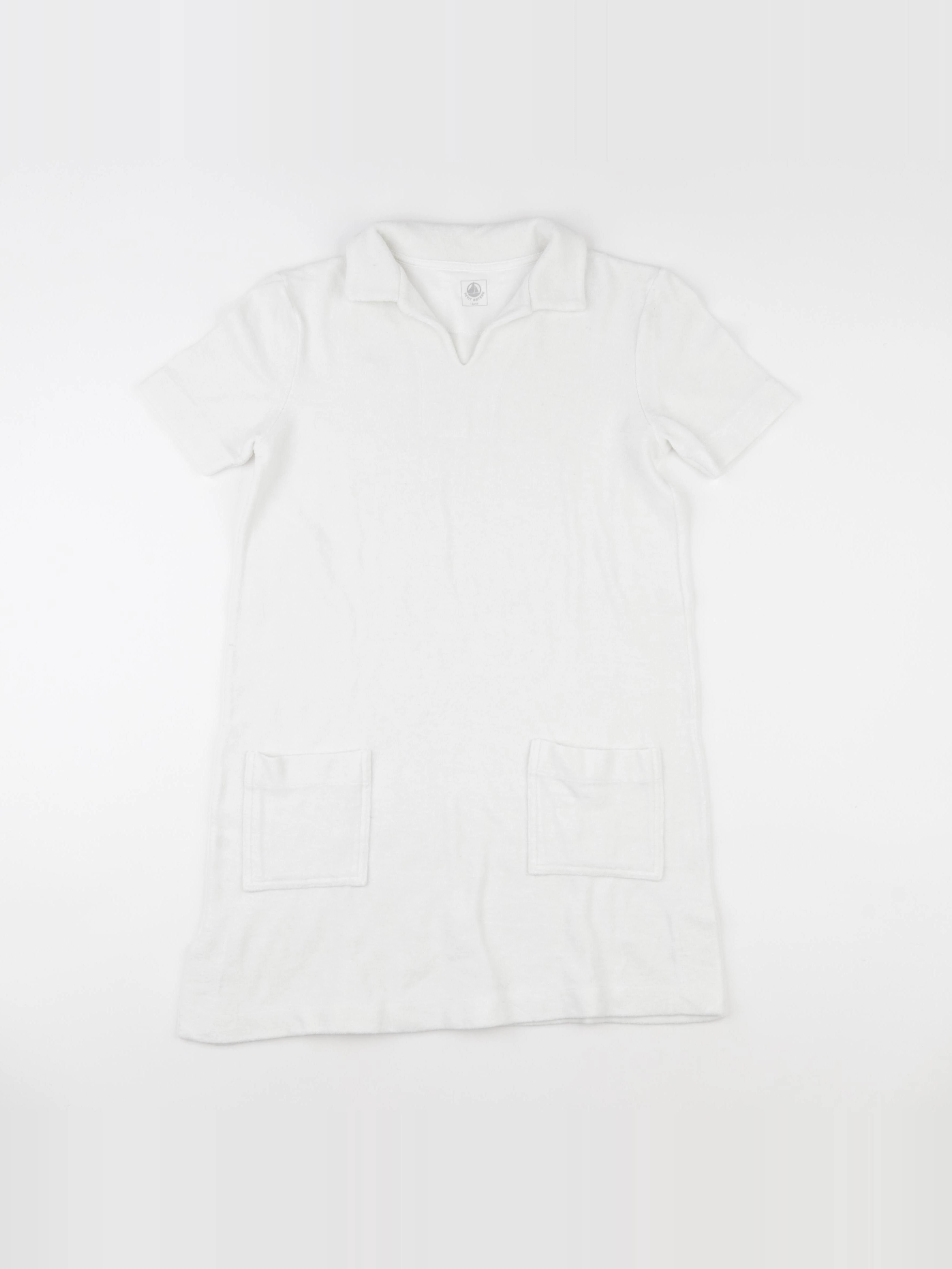 Petit Bateau - robe éponge blanc - 14 ans