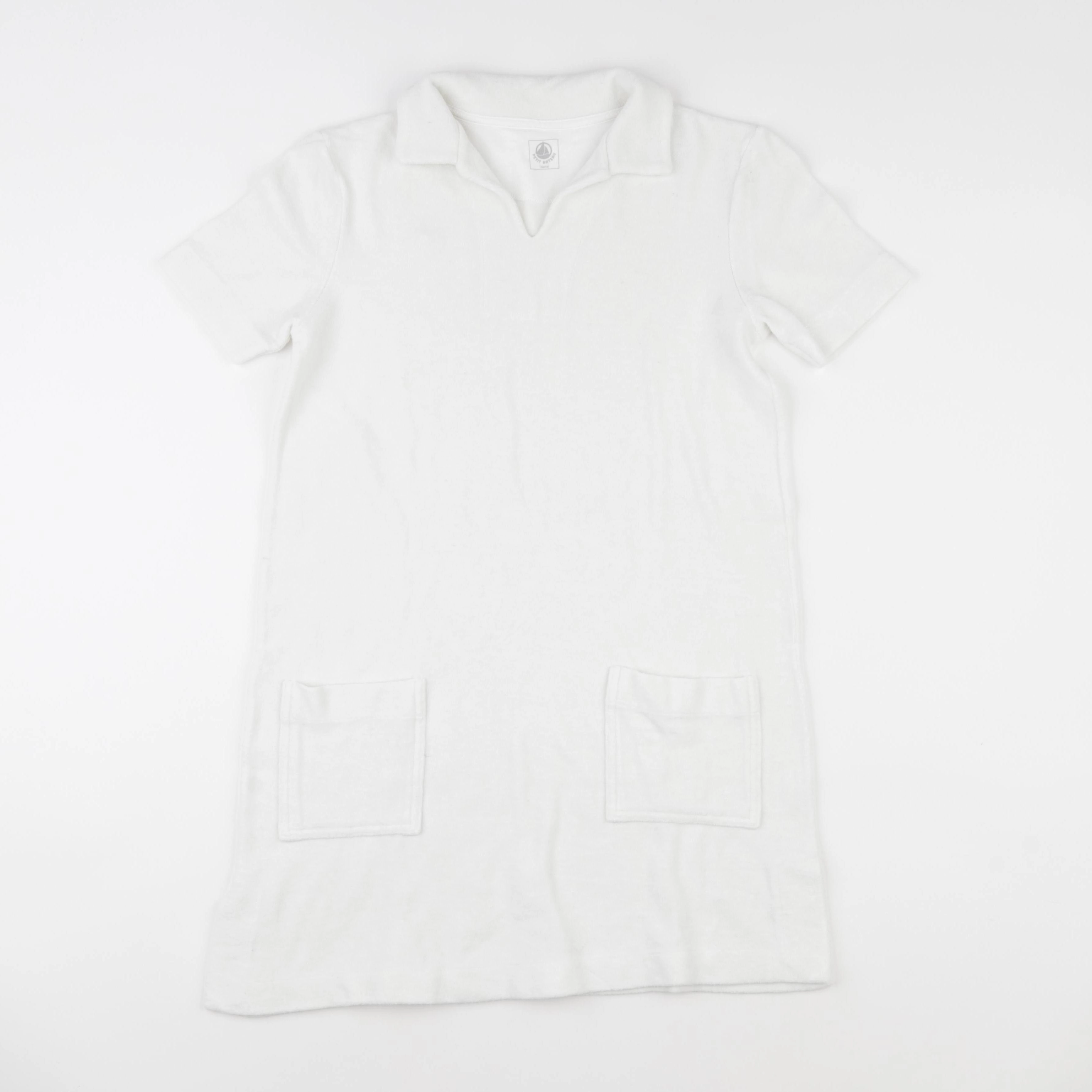 Petit Bateau - robe éponge blanc - 14 ans