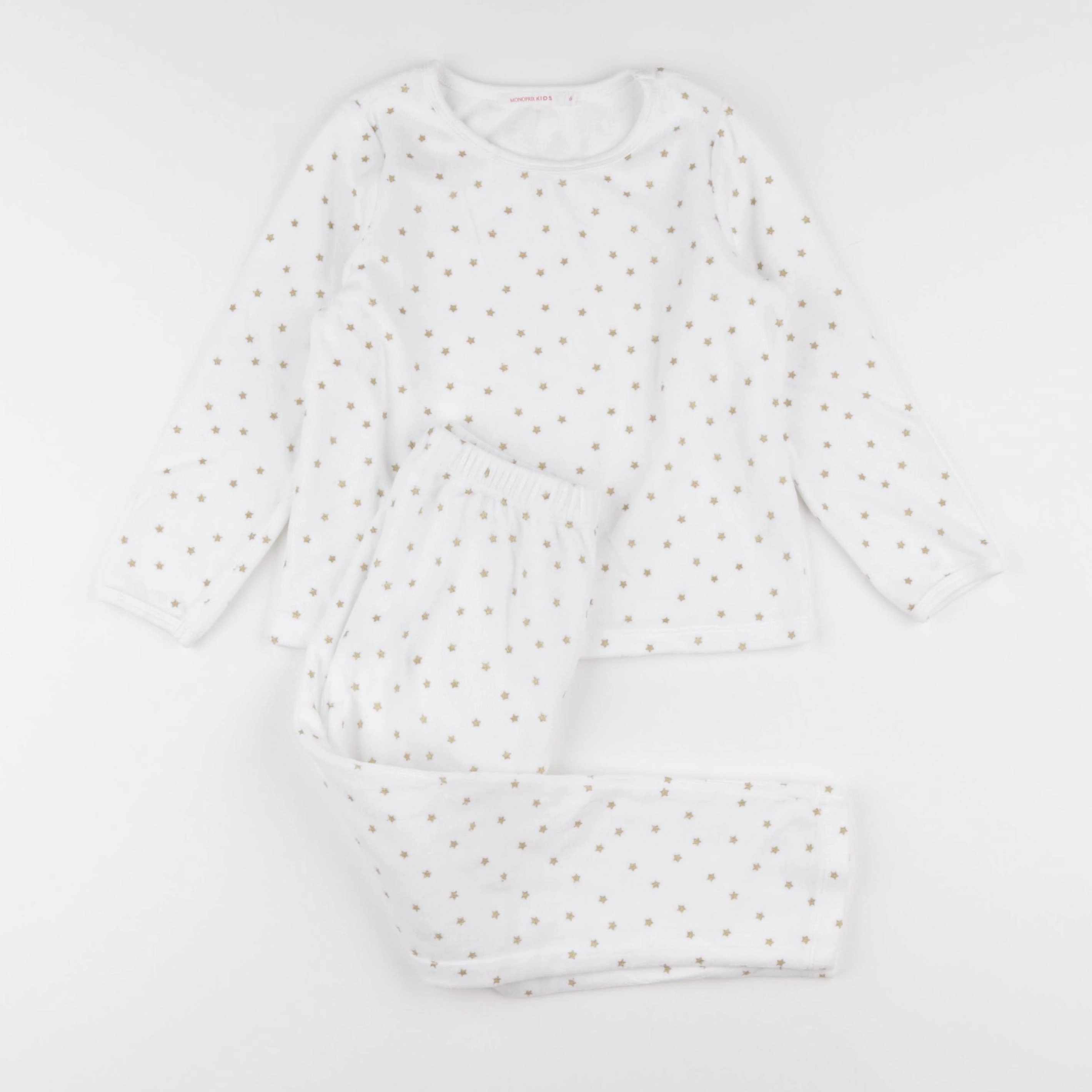 Monoprix - pyjama velours blanc, or - 6 ans