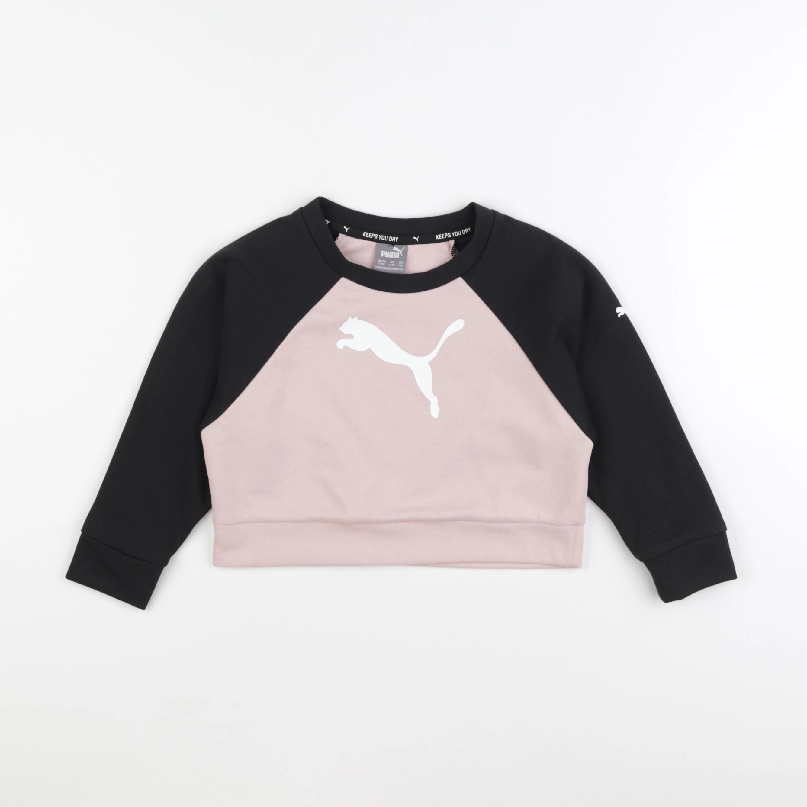 Puma - sweat court rose, noir - 4/5 ans