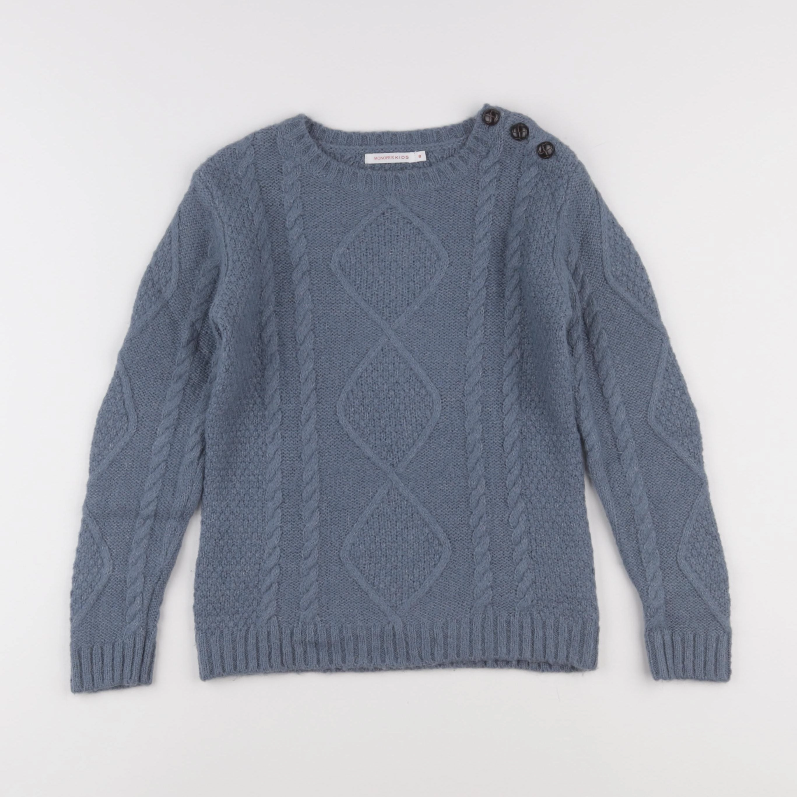 Monoprix - pull bleu - 8 ans