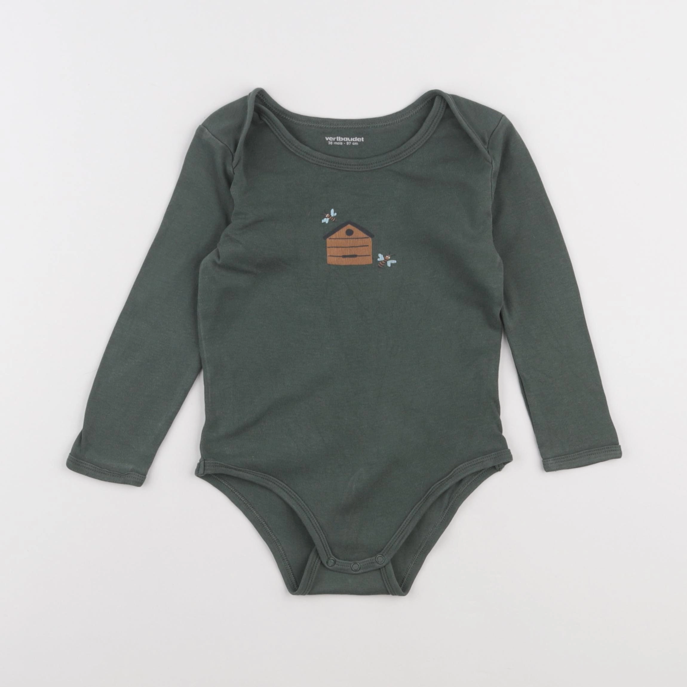 Vertbaudet - body vert - 36 mois