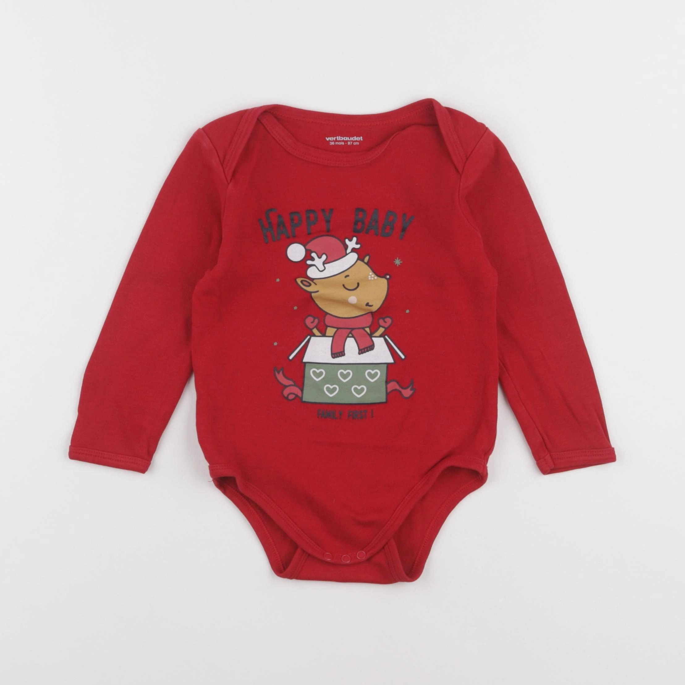 Vertbaudet - body rouge - 36 mois