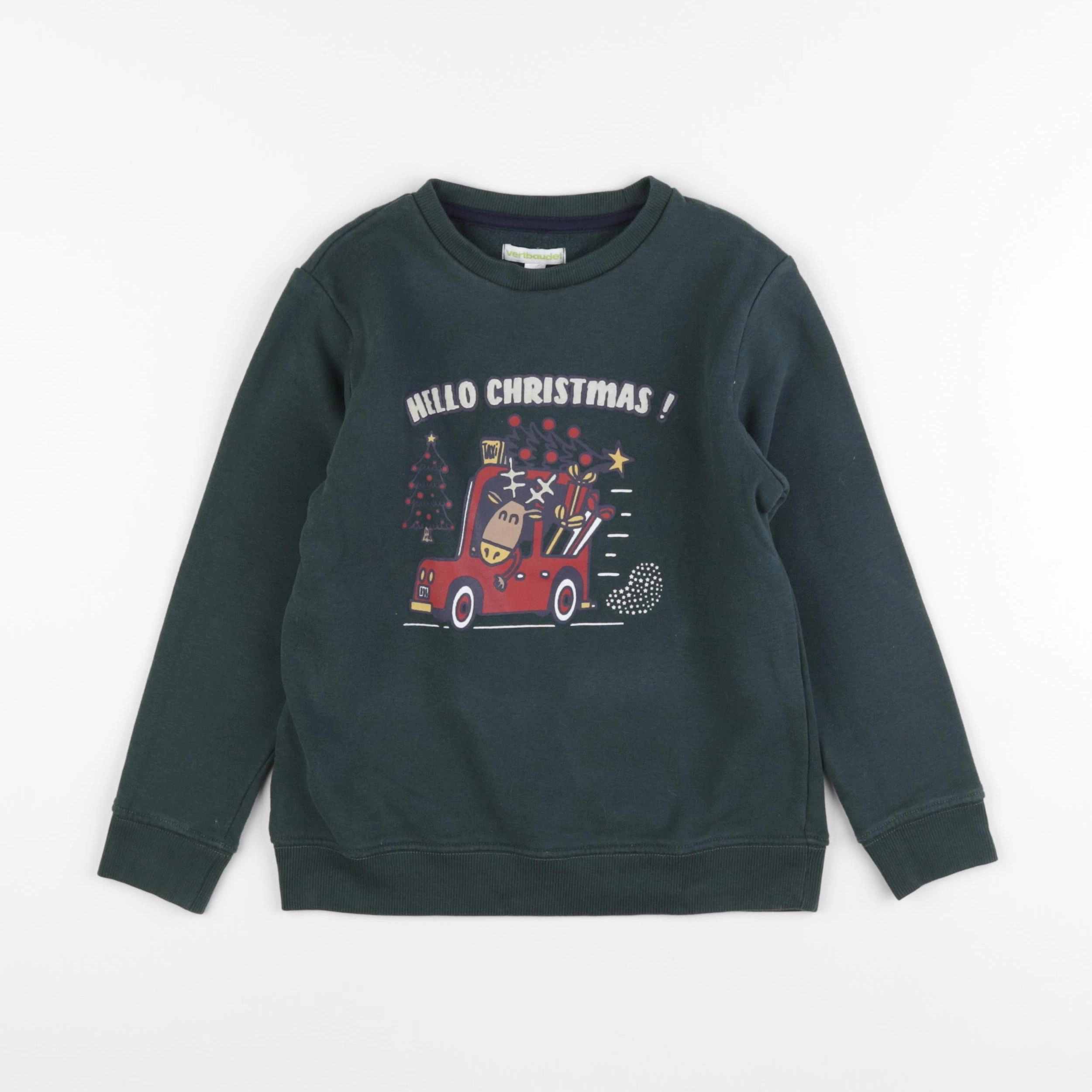 Vertbaudet - sweat vert - 8 ans