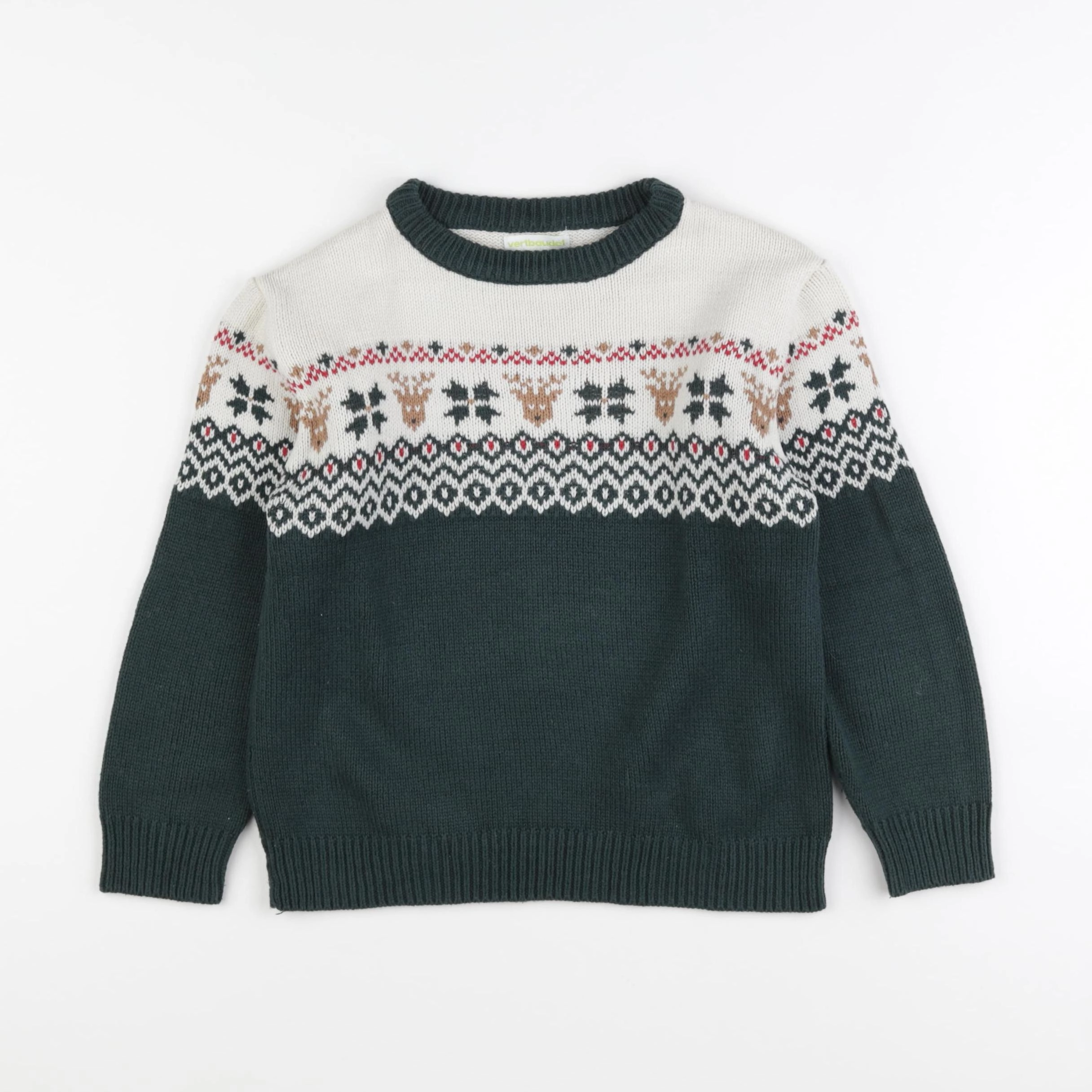 Vertbaudet - pull vert - 8 ans