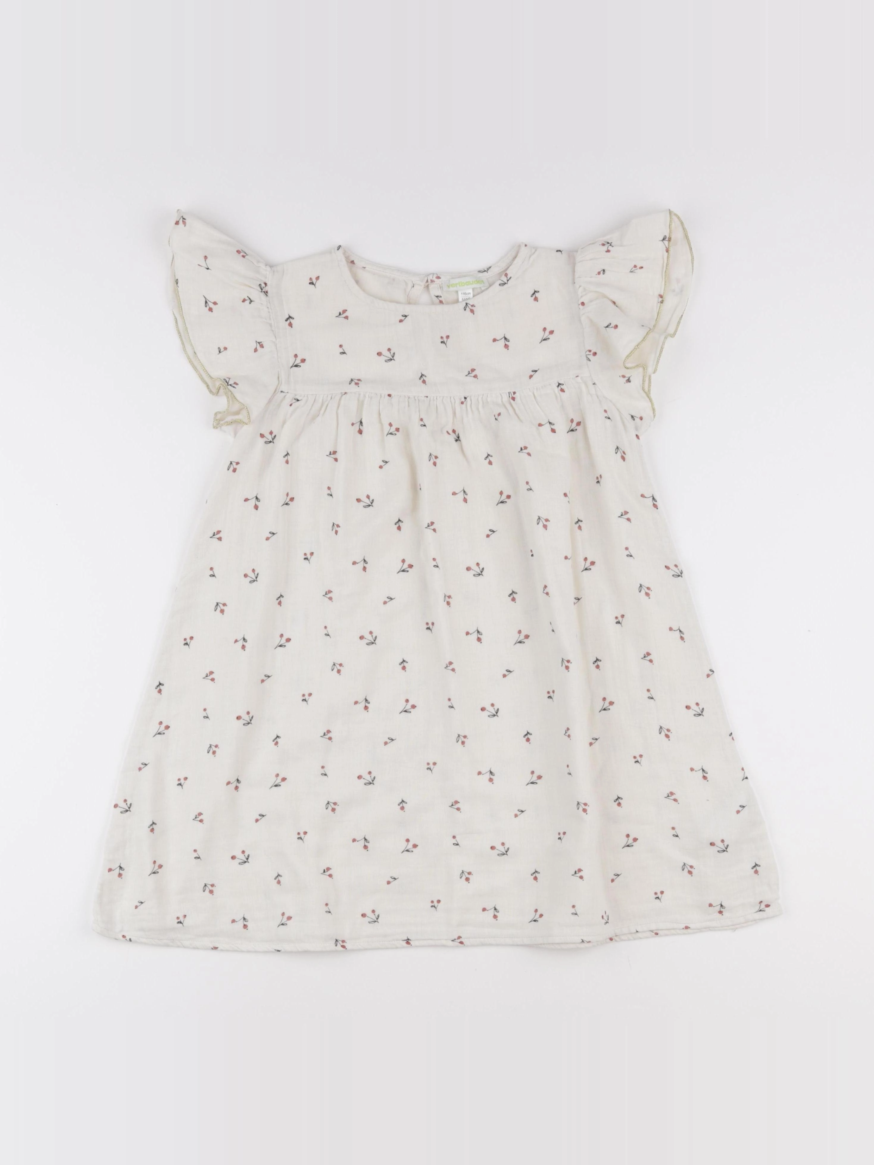 Vertbaudet - robe beige, or - 6 ans
