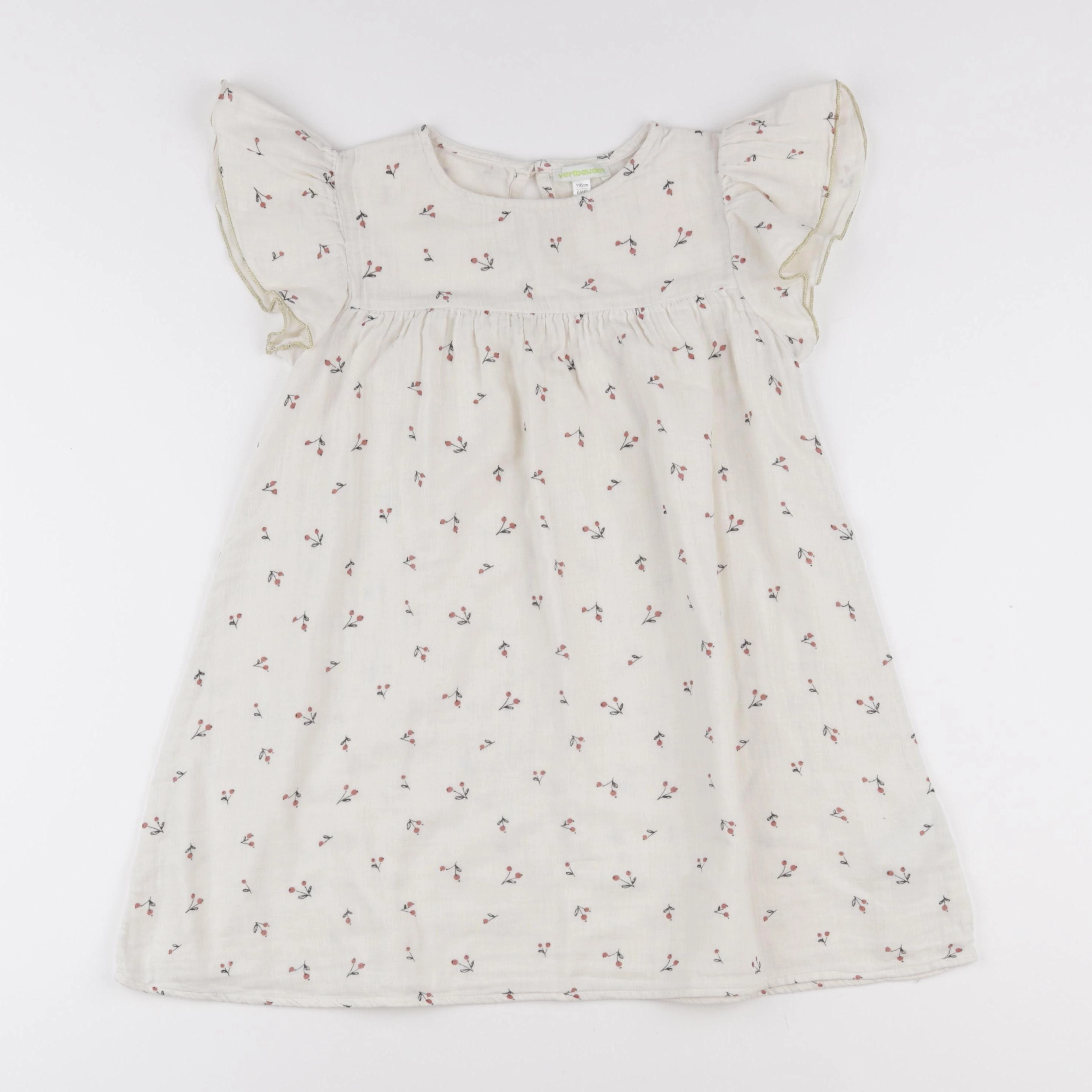 Vertbaudet - robe beige, or - 6 ans